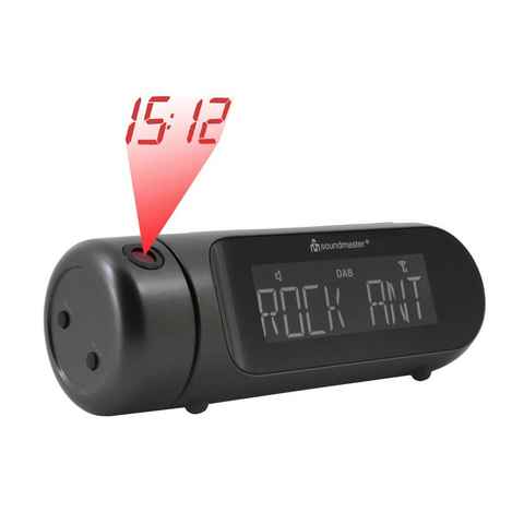 Soundmaster UR6700AN Projektionswecker Radiowecker DAB+ USB-Ladefunktion Uhrenradio (Radiowecker mit Projektion, DAB+ Radio, automatische Zeiteinstellung)