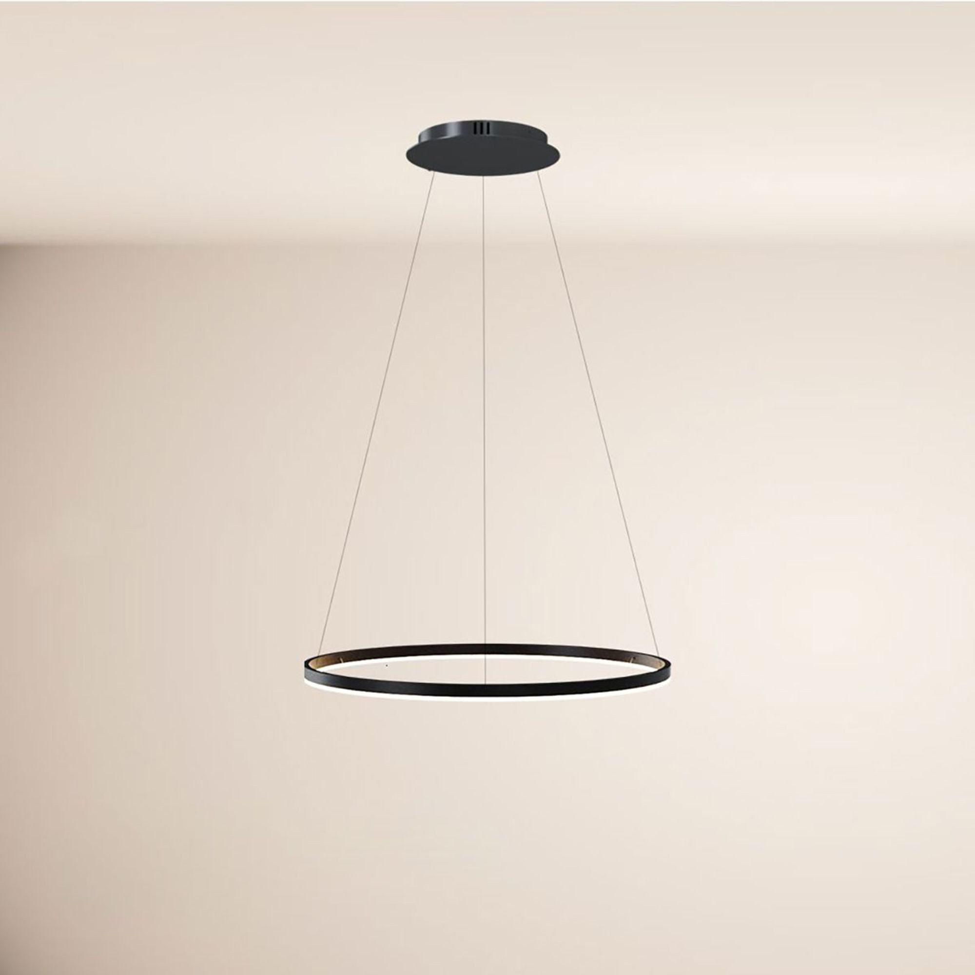 s.luce Pendelleuchte LED Pendelleuchte Ring 80 direkt oder indirekt 5m Abhängung Aluminium, Warmweiß