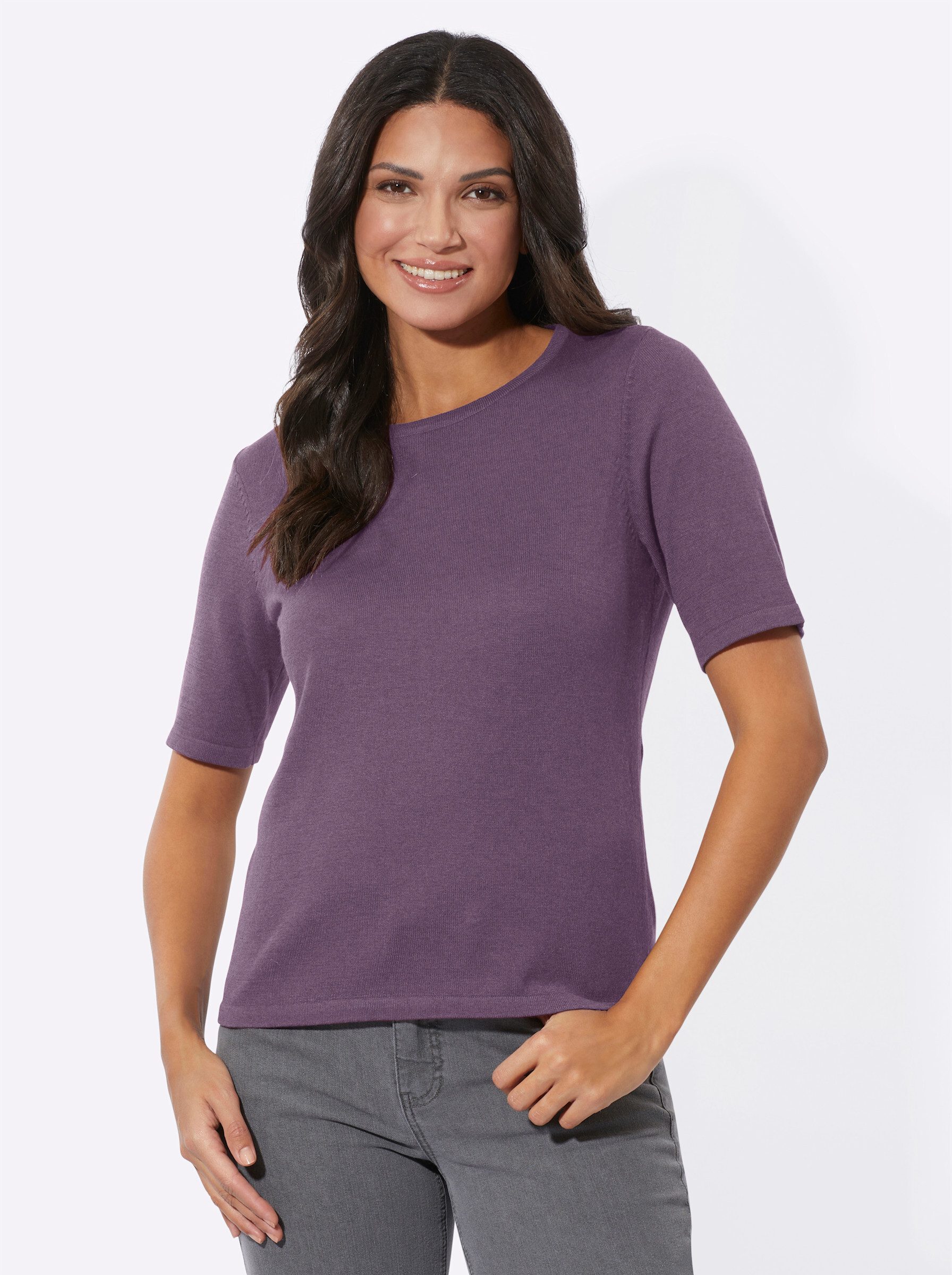 Sieh an! Strickpullover Kurzarmpullover