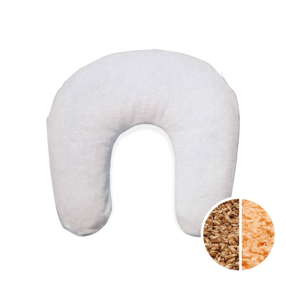 mudis Nackenstützkissen, Füllung: Bio Dinkelspelzen (kbA) und Zirbenholz, Bezug: Baumwolle (Bio), Füllung variabel