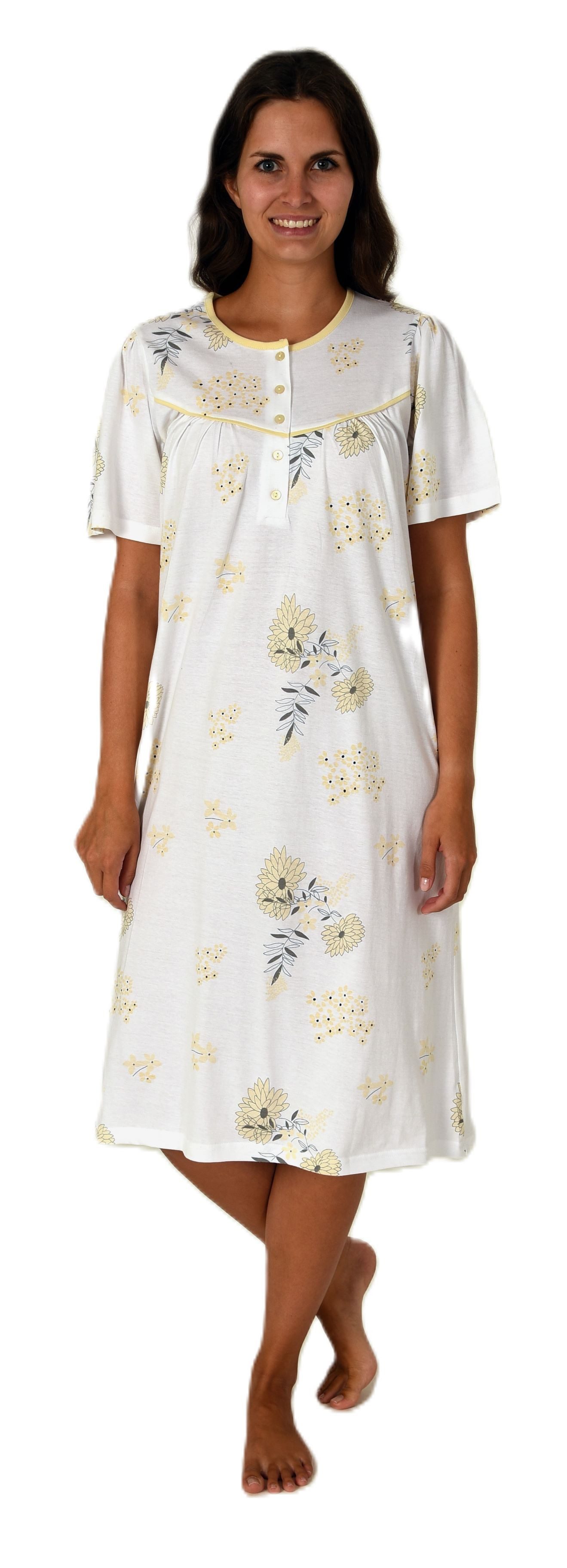 Nachthemd Damen kurzarm Nachthemd im klassischen fraulichen Design
