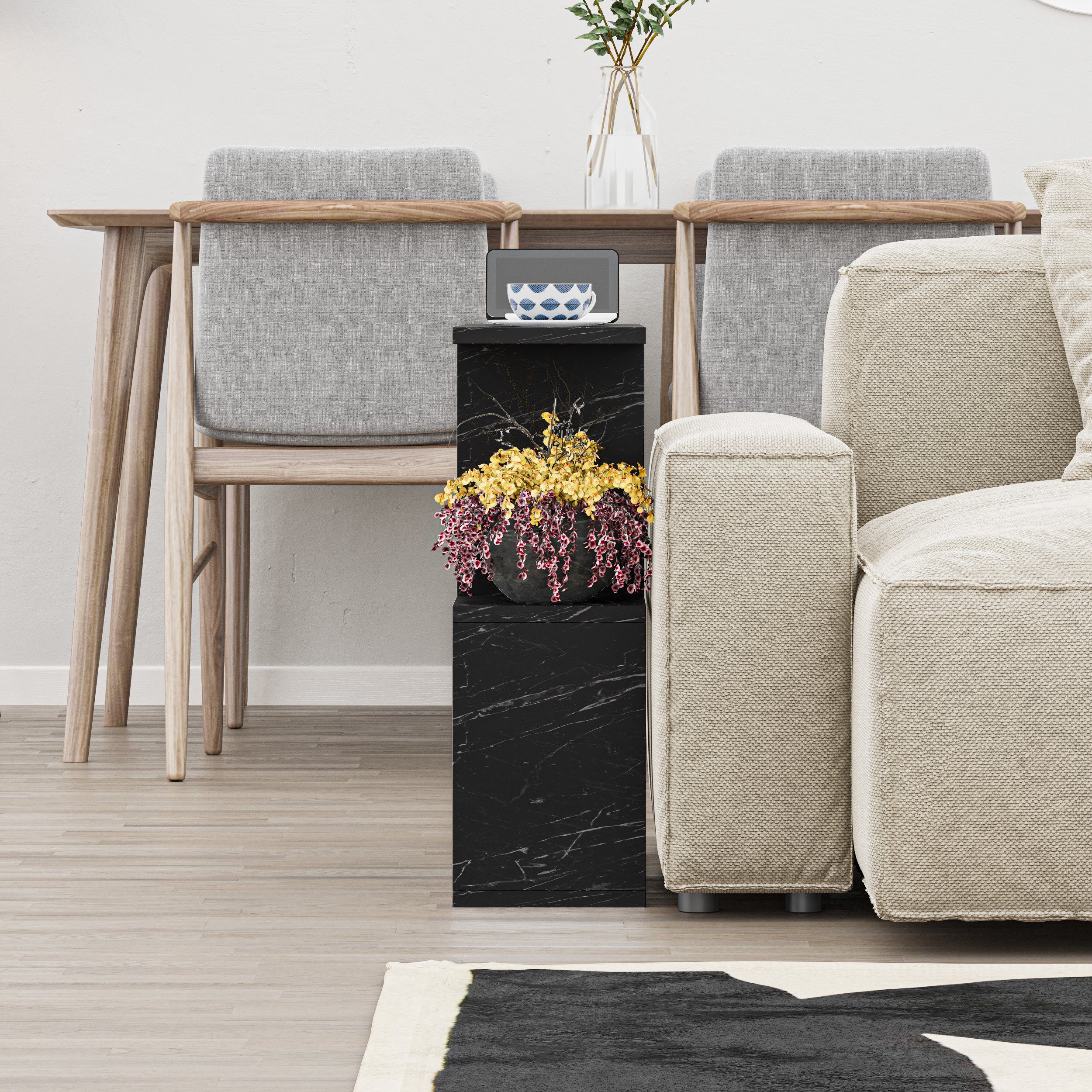 Decortie Beistelltisch Homemania, Modern Seite Ende Beistelltisch, Couchtisch, 60 x 19,5 x 60 cm