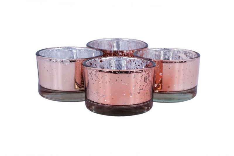 Creativery Teelichthalter, Teelichtgläser klein 51x33mm rosegold 4er Set