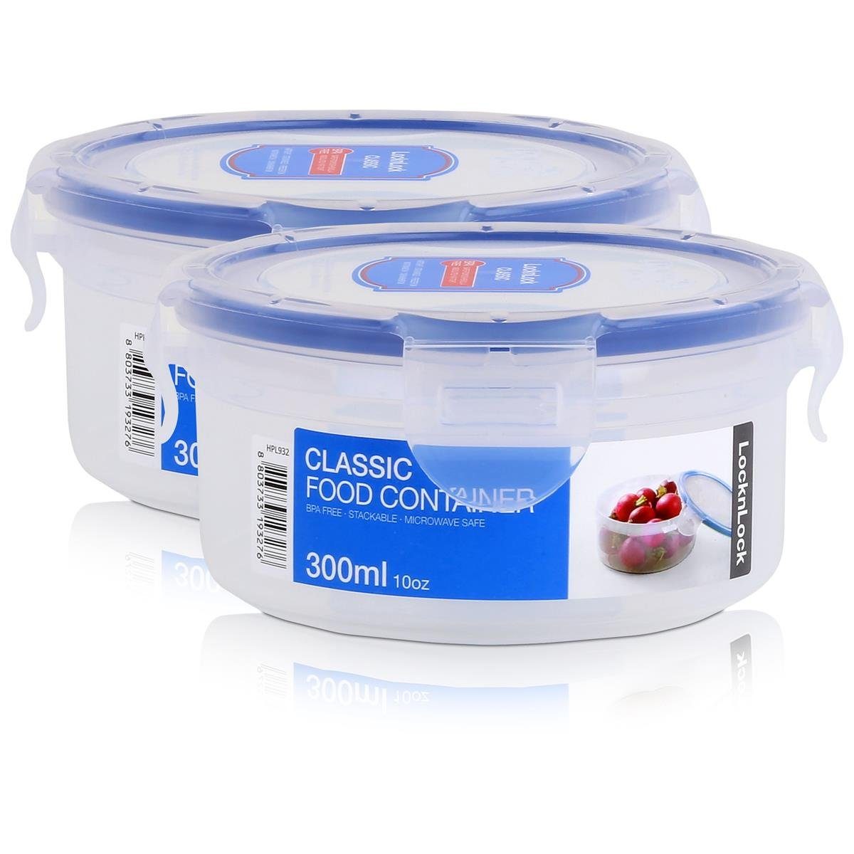 LocknLock Vorratsdose LocknLock Classic HPL932 Frischhaltedose 300ml - Luft & Wasserdicht (2, Kunststoff