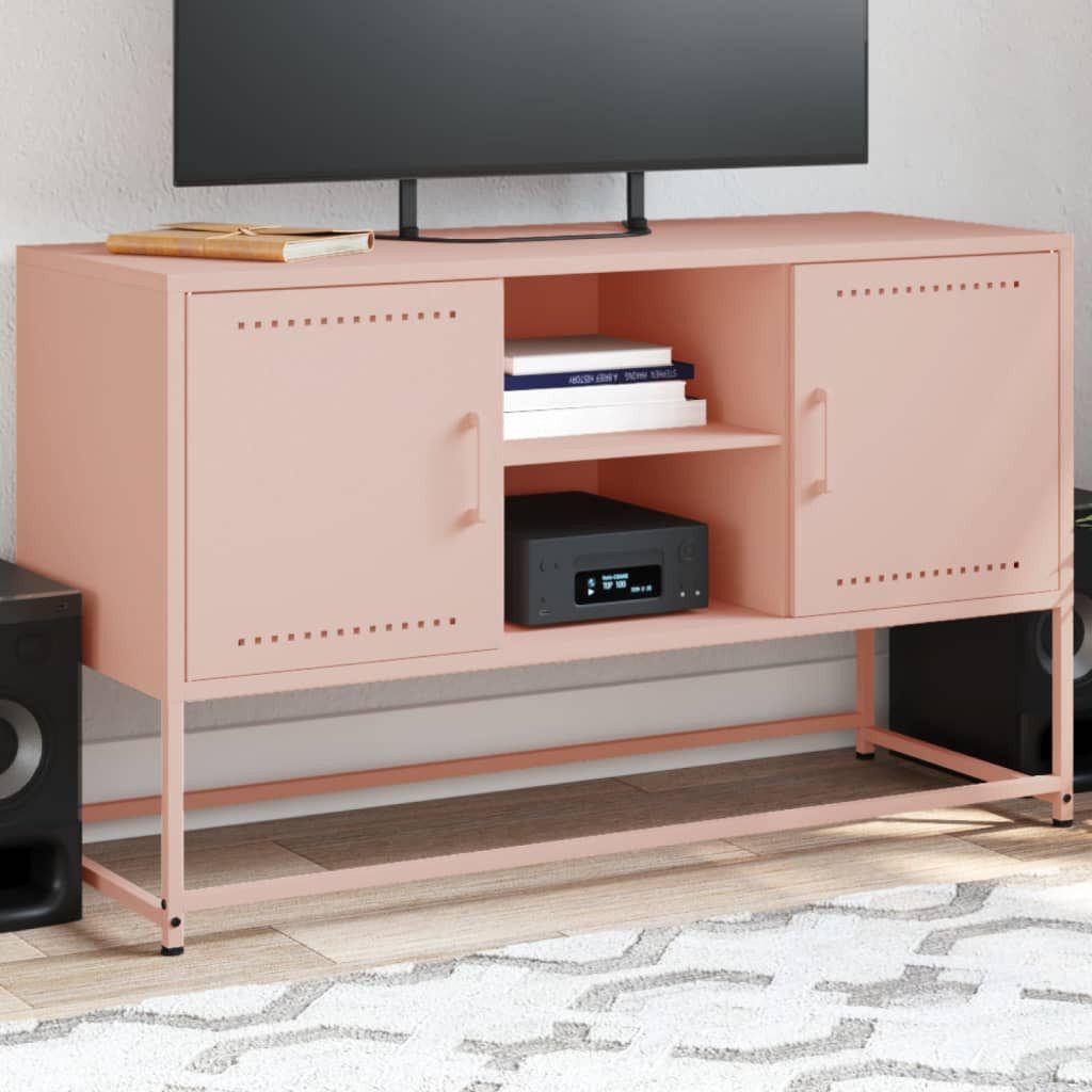 furnicato TV-Schrank Industrie-Stil 100,5 x 39 x 60,5 cm Rosa (1-St) Stabiles TV-Lowboard mit viel Stauraum für dein Wohnzimmer
