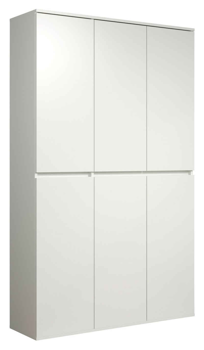 Mehrzweckschrank NEVADA, B 111 cm x H 191 cm, Weiß, 6 Türen