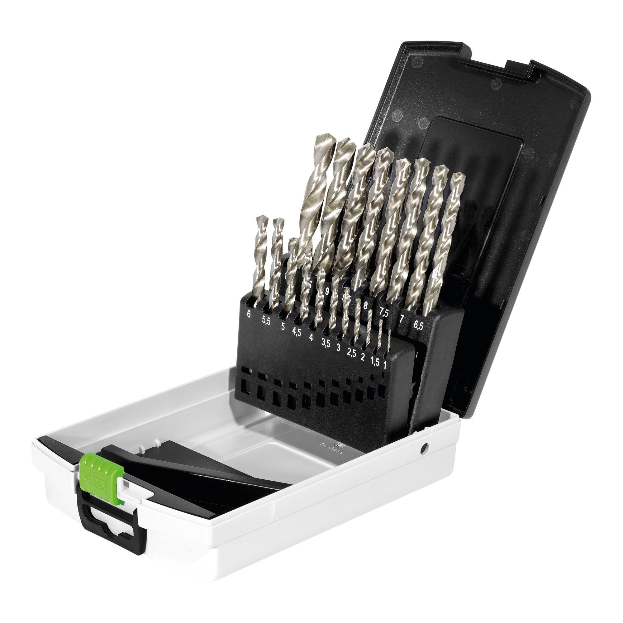 FESTOOL Bohrer- und Bit-Set Festool Bohrerbox HSS Stahlbohrer HSS D 1-10 Sort 19 Stk