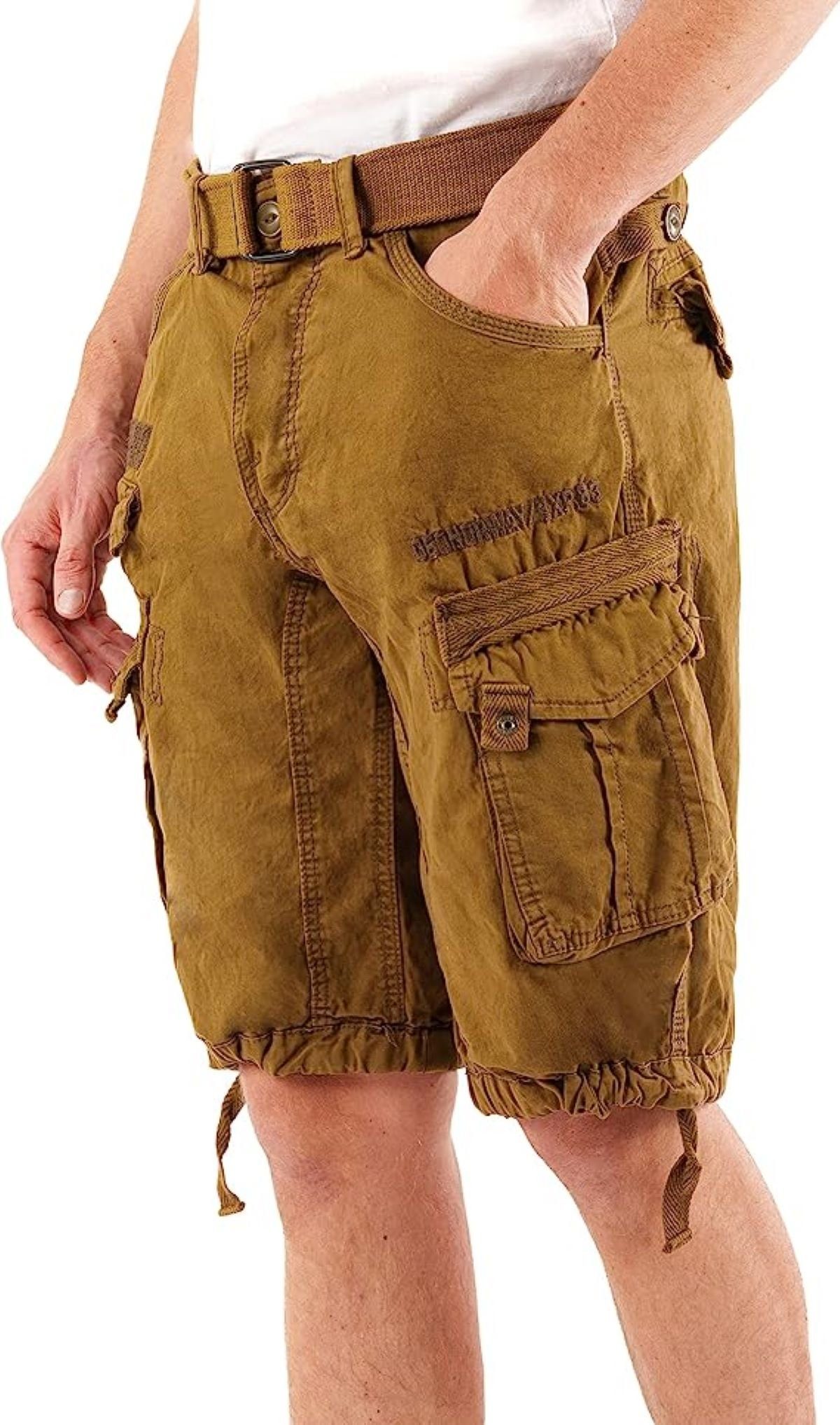 Geographical Norway Cargoshorts kurze Hose aus Baumwolle, Sommer-Bermuda (Packung, 1-tlg) Herrenshorts mit Gürtel Größe S bis 5XL