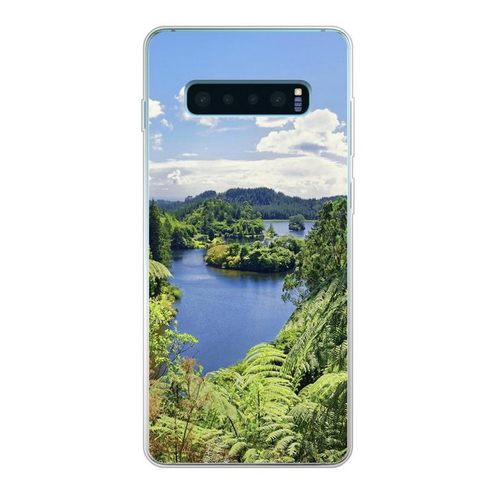MuchoWow Handyhülle Panorama des Whanganui-Nationalparks in Neuseeland Phone Case Handyhülle Samsung Galaxy S10+ Silikon Schutzhülle