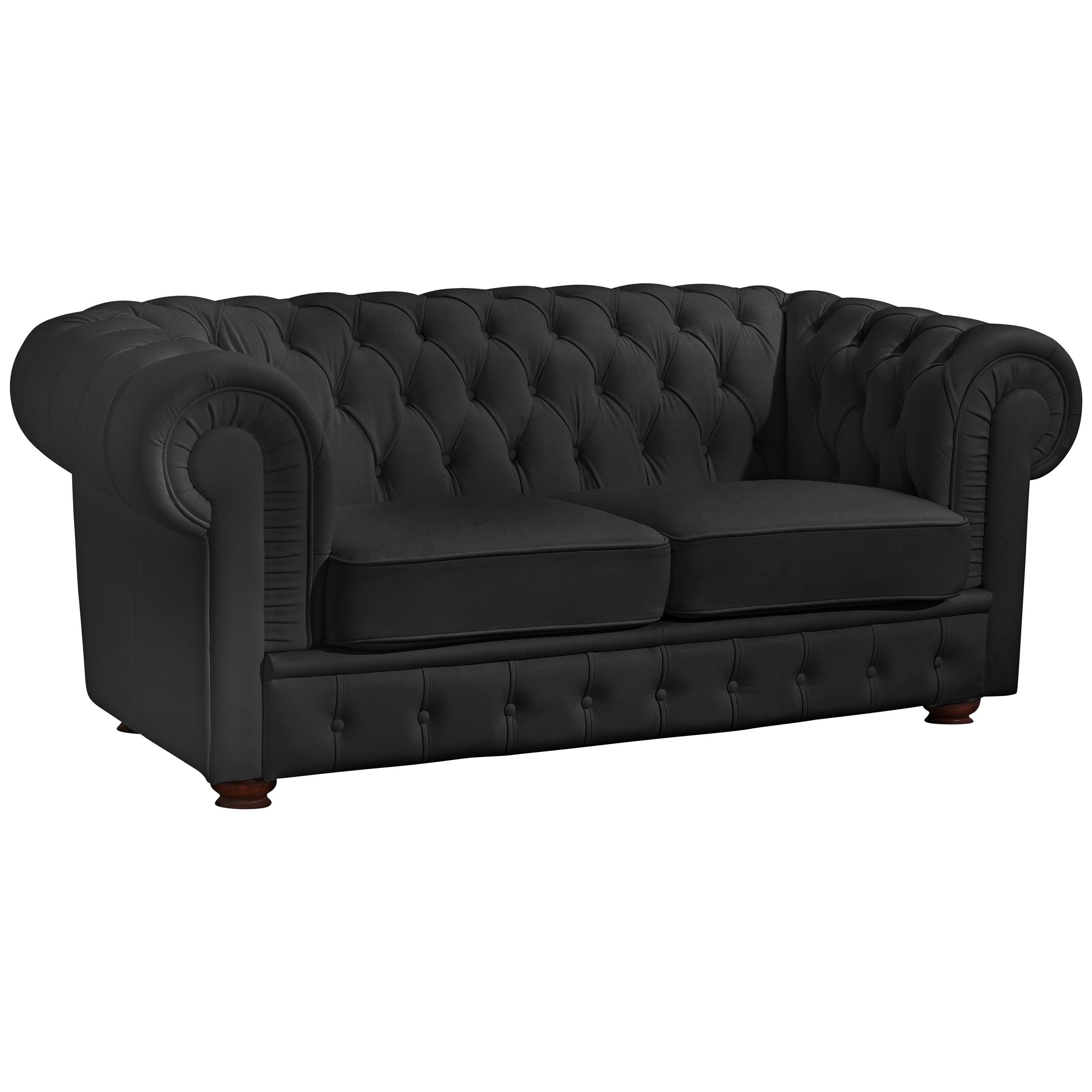 Max Winzer® 2-Sitzer Bridgeport Sofa 2-Sitzer pigmentiertes Nappaleder schwarz, 2er Set, Made in Germany