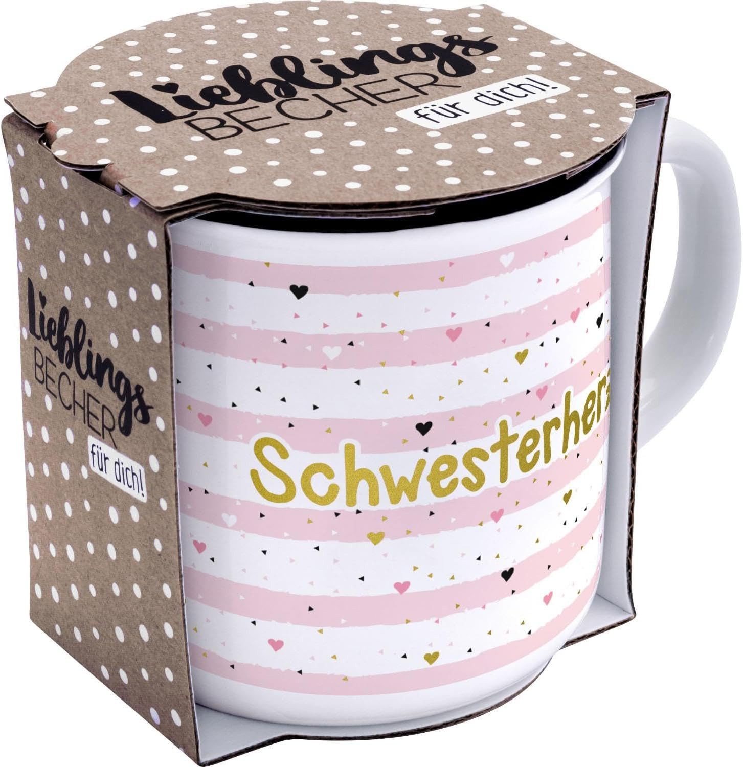Sheepworld Tasse Tasse Lieblings-Becher Kaffeetasse Bürotasse Sheepworld Schwesterherz, Porzellan