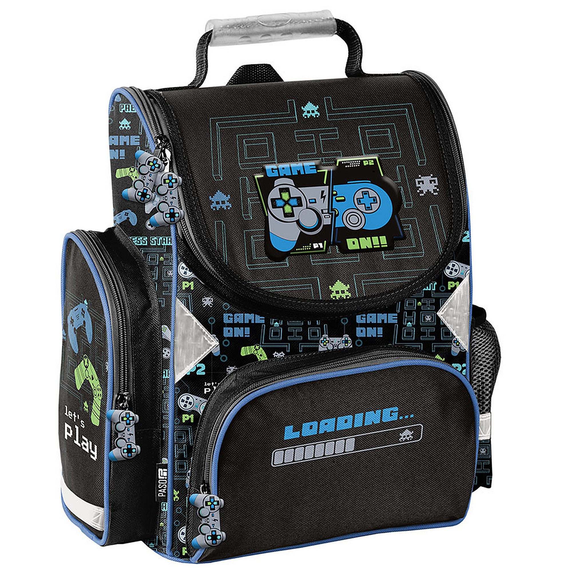PASO Schulrucksack Mega-Set Game On! Gamer Schulset 6tlg. (Schulranzen + Turnbeutel + Federmäppchen + Lunchbox + Trinkflasche + Sporttasche, 6-tlg) – Bild 2 von 5