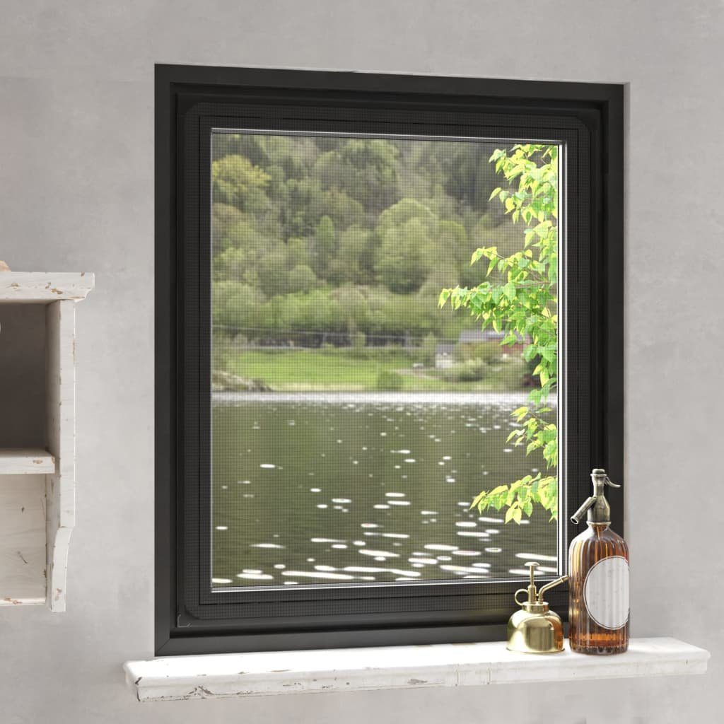 vidaXL Insektenschutz-Vorhang Magnet-Insektenschutz für Fenster Anthrazit  100x120 cm