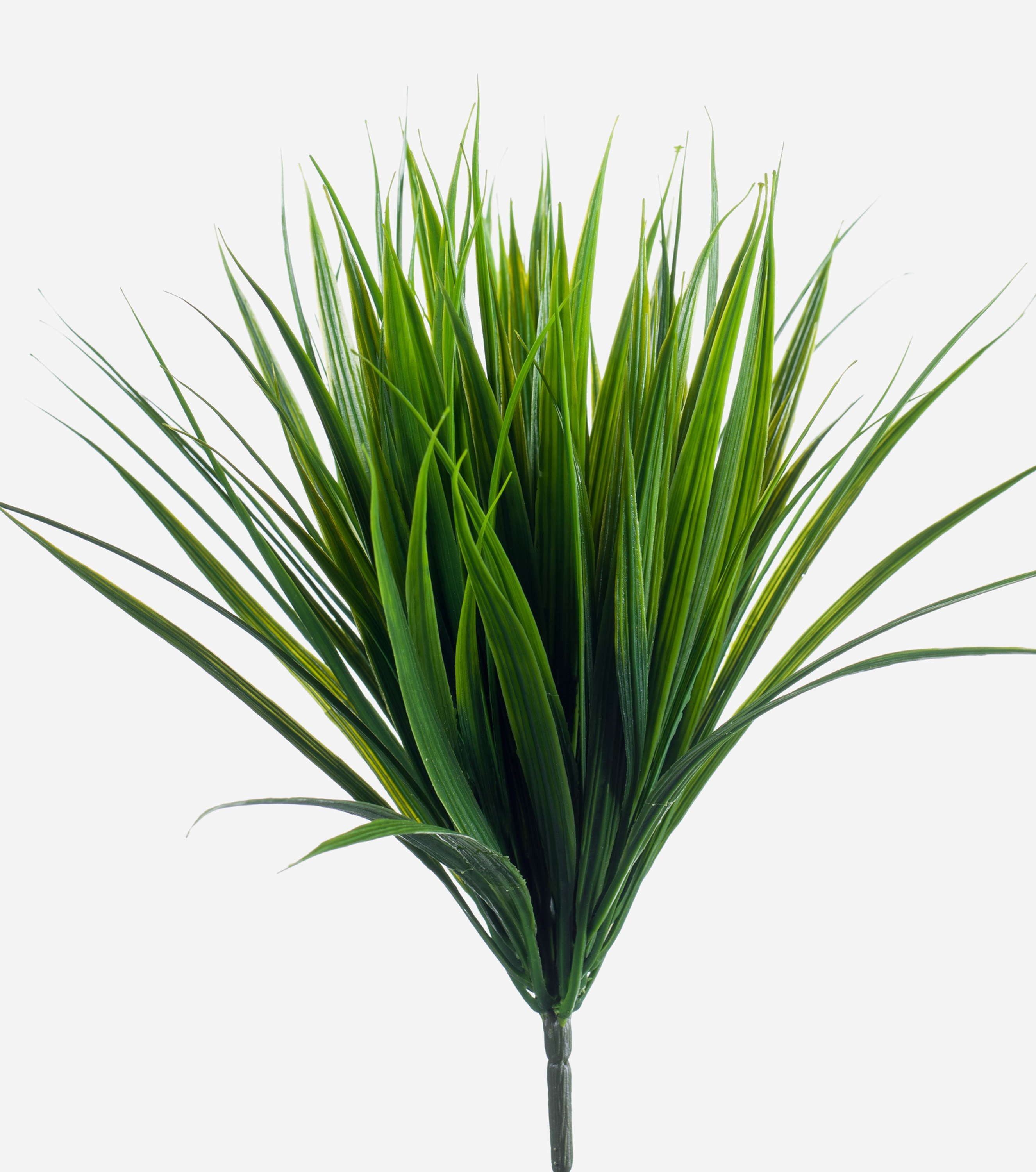 Kunstgras Künstliches Schilfgras auf Steckstab, grün, 35cm - Kunstgras Schilf, artplants