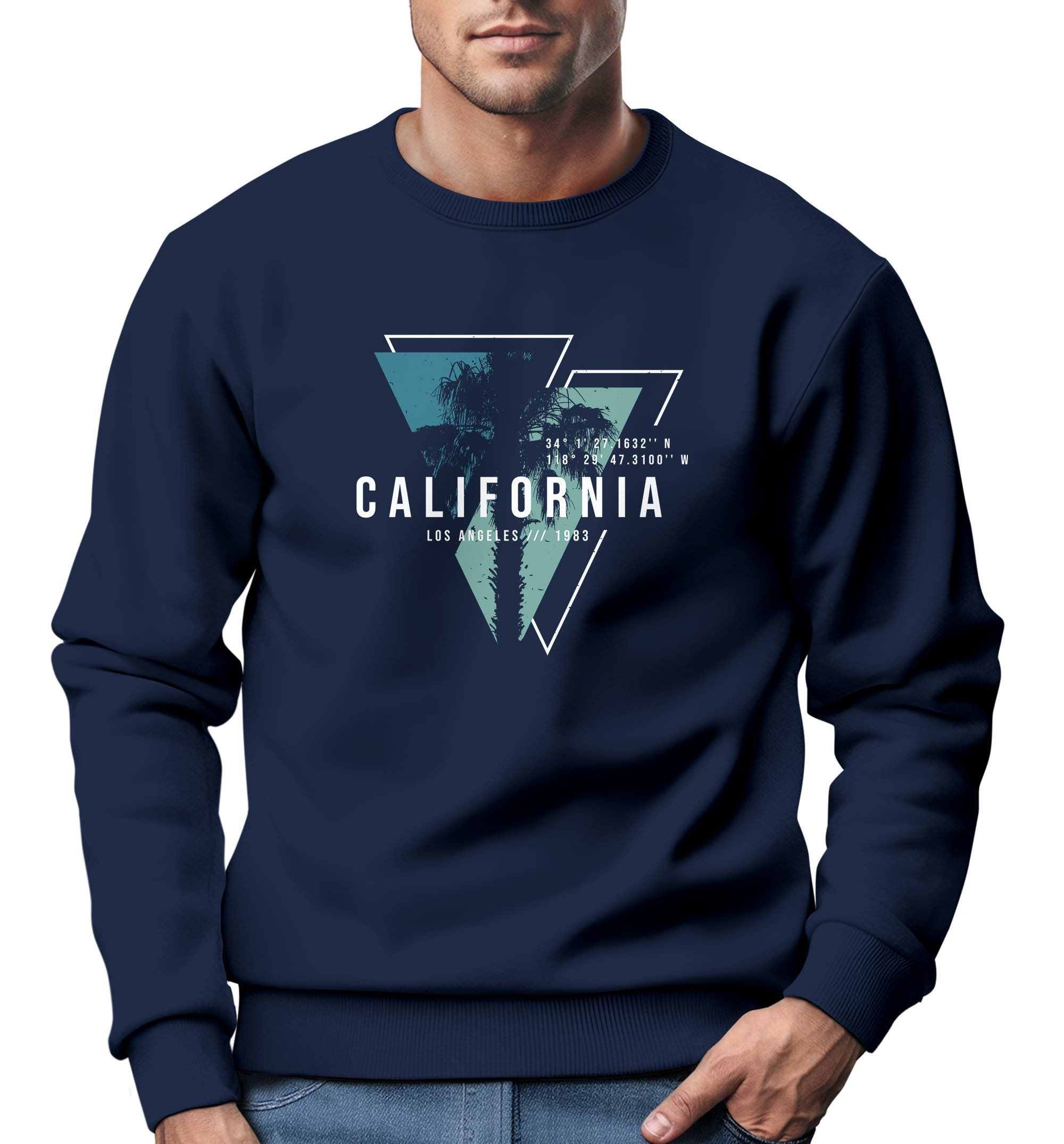 Sweatshirt Sweatshirt Herren Palmen Kalifornien Los Angeles USA