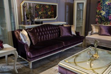 JVmoebel Wohnzimmer-Set, Luxus Sofagarnitur Couchtisch 2x Sofa 3 Sitzer Beistelltisch Stoff