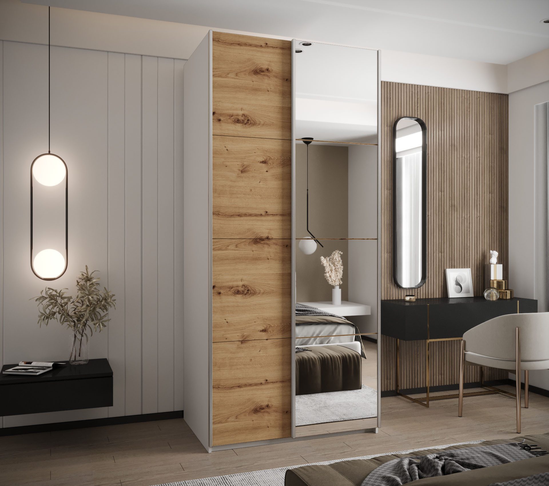 ABIKS MÖBEL Schwebetürenschrank LUX 3 hoher günstig online kaufen