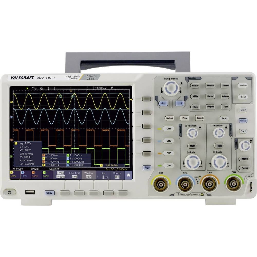 VOLTCRAFT Multimeter DIGITAL-OSZILLOSKOP, Digital-Speicher (DSO), Funktionsgenerator