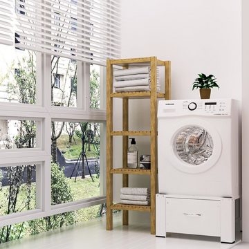 Randaco Waschmaschinenuntergestell Waschmaschinen Untergestell mit Schublade Rutschfesten aus Stahl Weiß