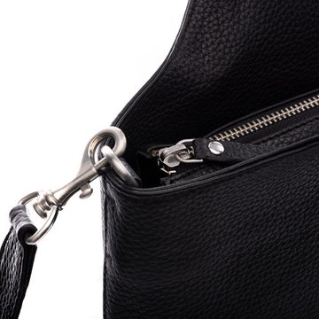 FEYNSINN Handtasche Leder Damen NEA 13", Shopper Echtleder für Damen, Ledertasche mit Reißverschluss schwarz