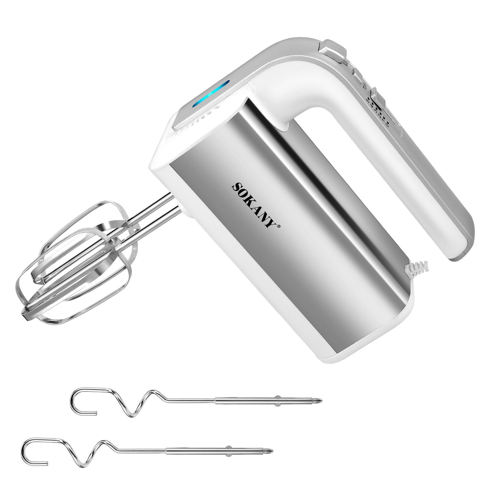 SOKANY Handmixer 800W, Handrührgerät 5 Geschwindigkeiten mit Turbo, 800 W