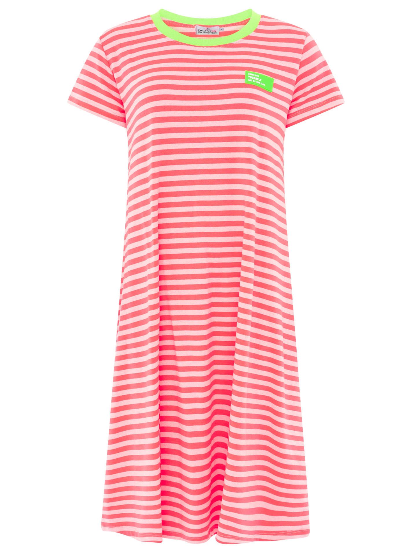 Zwillingsherz Sweatkleid Neon Streifen