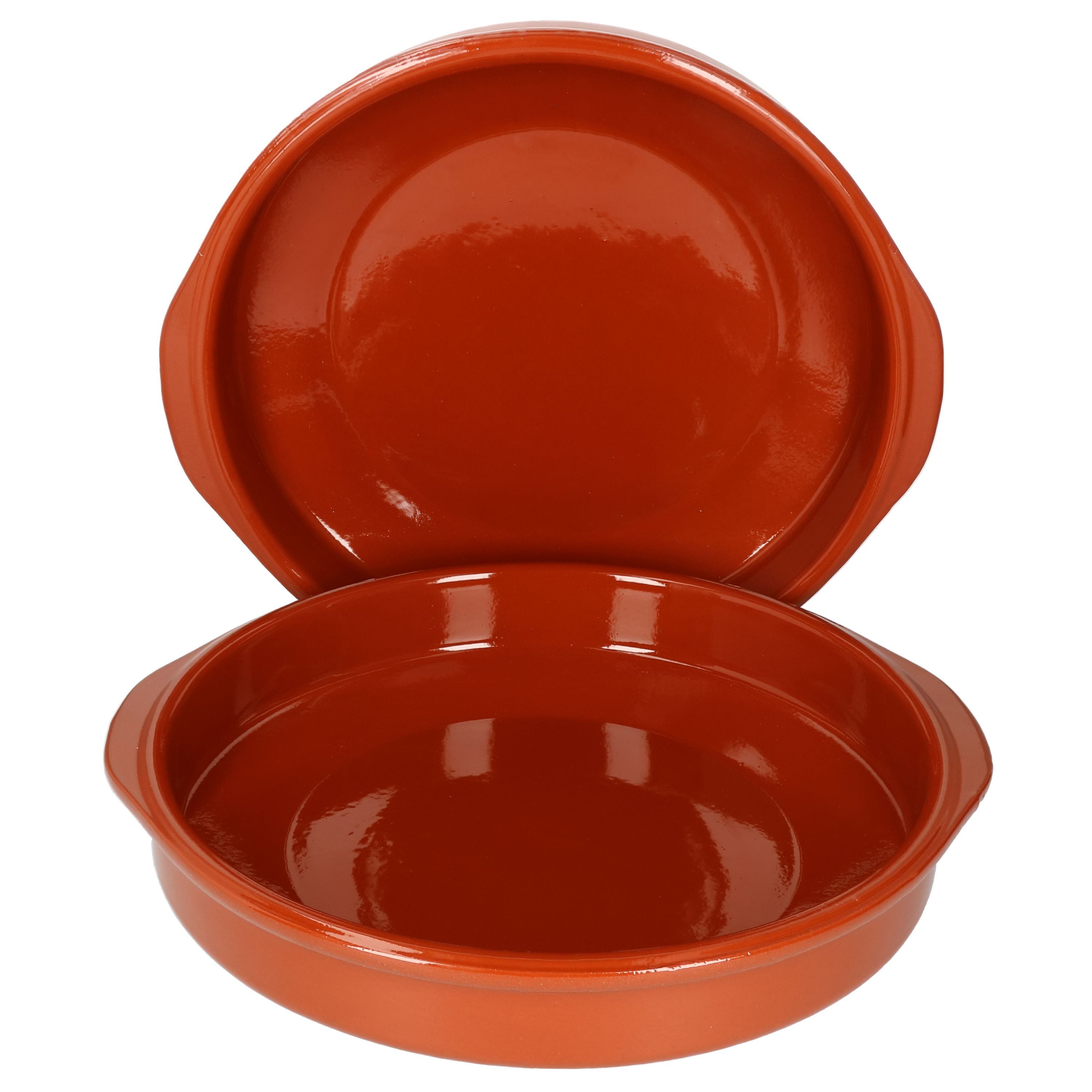 MamboCat Tapas-Schale 2er Set Cazuela Bernd XXXL Ø 31,5cm Tonschalen mit Griffen, Ton