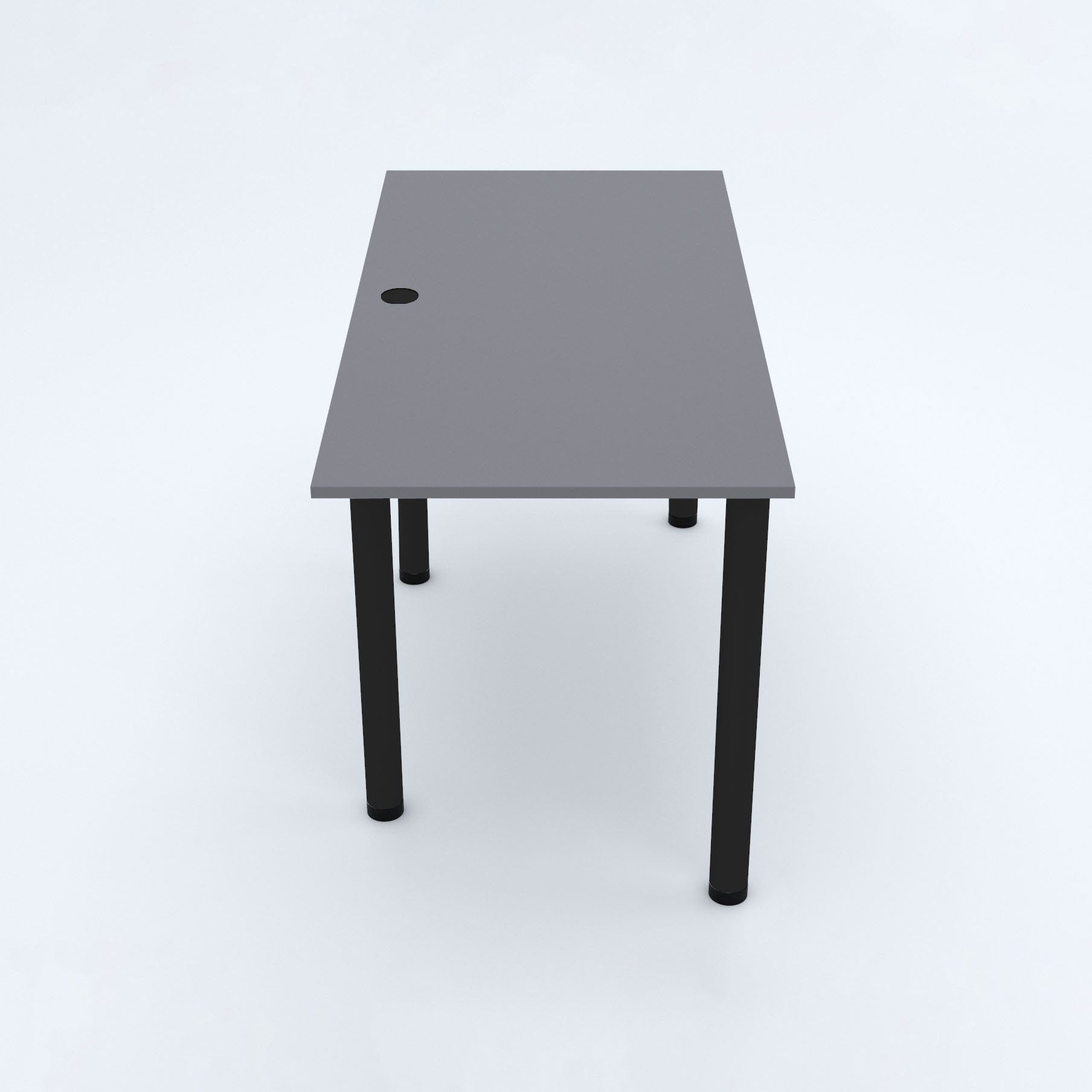 AKKE Schreibtisch, Schreibtisch mit PVC Kantenumleimung 2mm Light Graphite Beinen schwarze