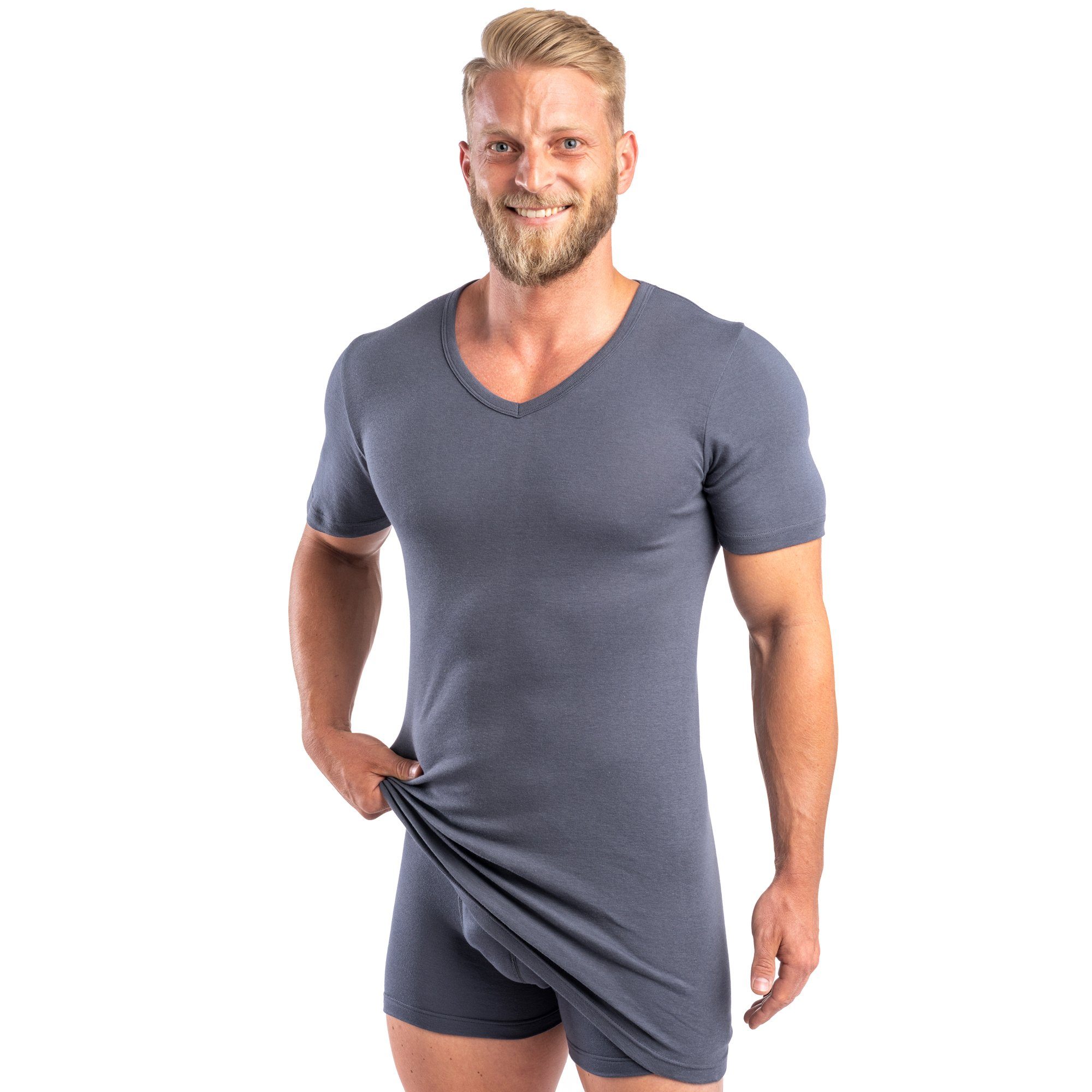 HERMKO Unterziehshirt 164887 Extralanges Herren Unterhemd günstig online kaufen