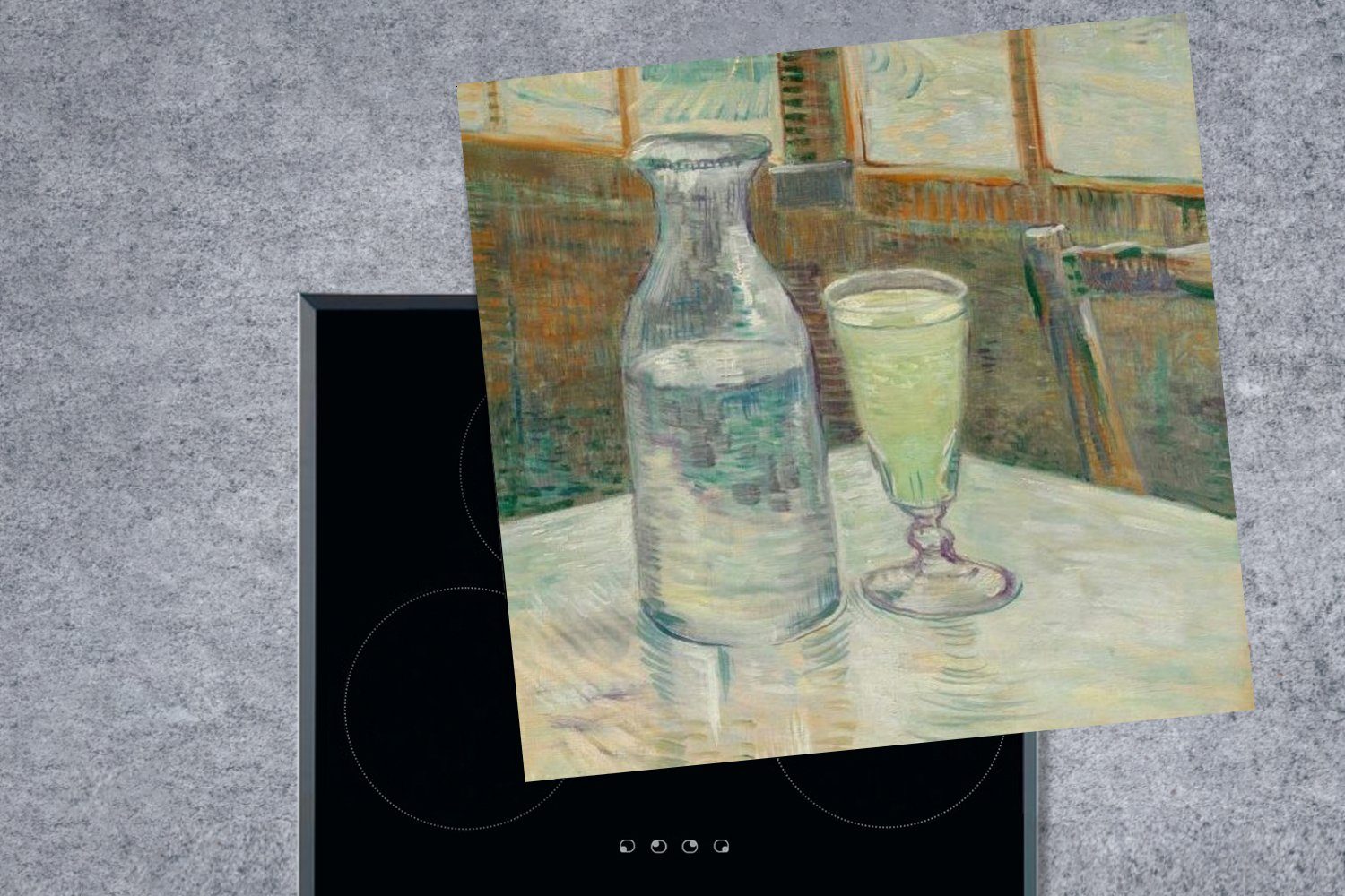 Absinth - Arbeitsplatte 78x78 MuchoWow van Ceranfeldabdeckung, Couchtisch für (1 Herdblende-/Abdeckplatte küche Gogh, mit tlg), Vincent Vinyl, cm,