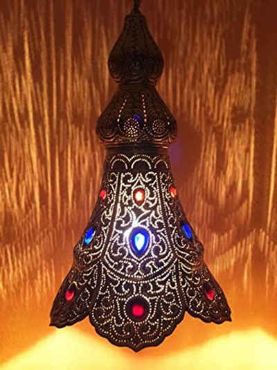 Marrakesch Orient & Mediterran Interior Deckenleuchte Orientalische Messing Lampe Pendelleuchte Ilgin 40cm, ohne Leuchtmittel, Handarbeit