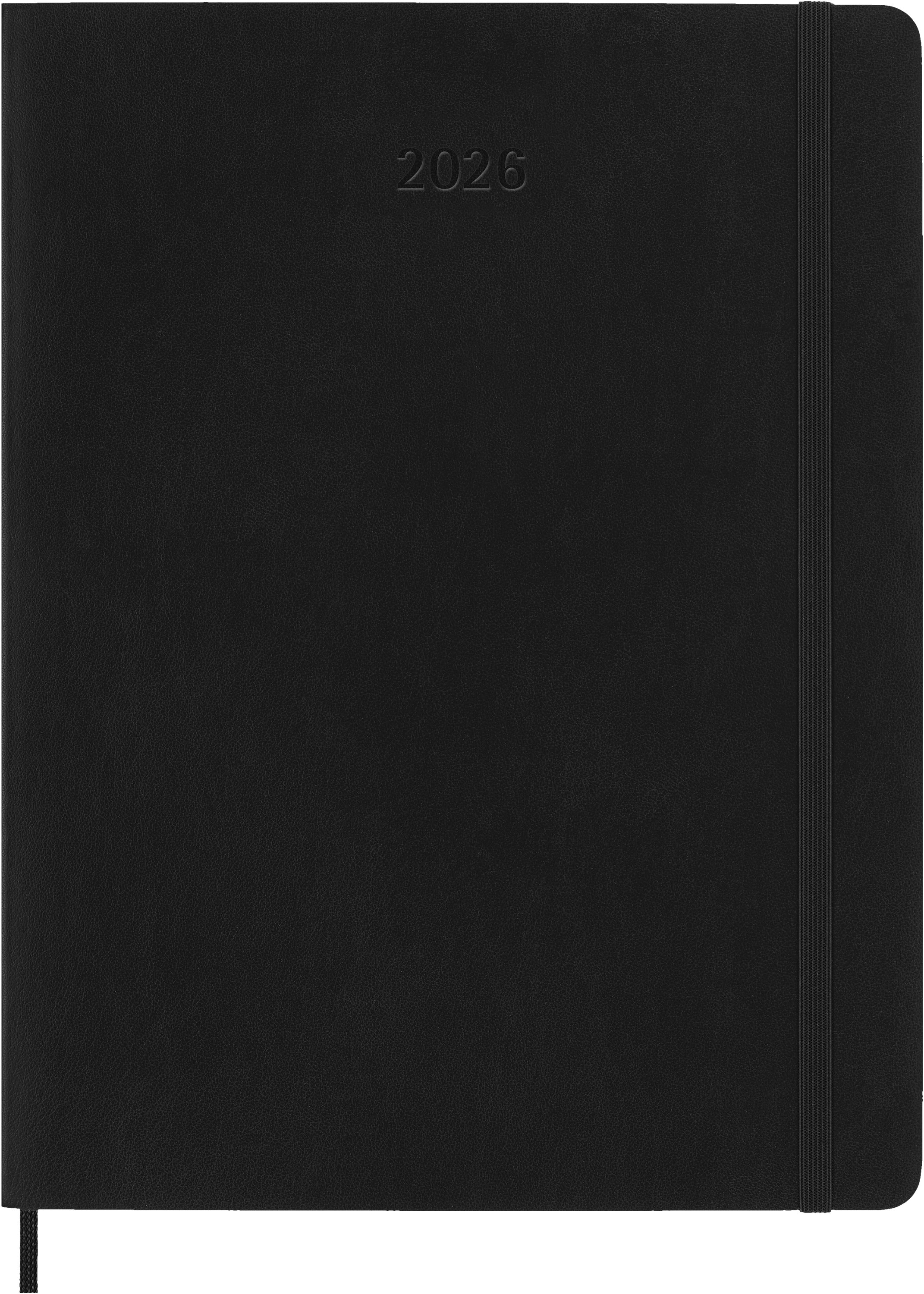 MOLESKINE Buchkalender, MOLESKINE 12 MONATE NOTIZKALENDER 2026 - SOFT COVER - XL/A4 - SCHWARZ