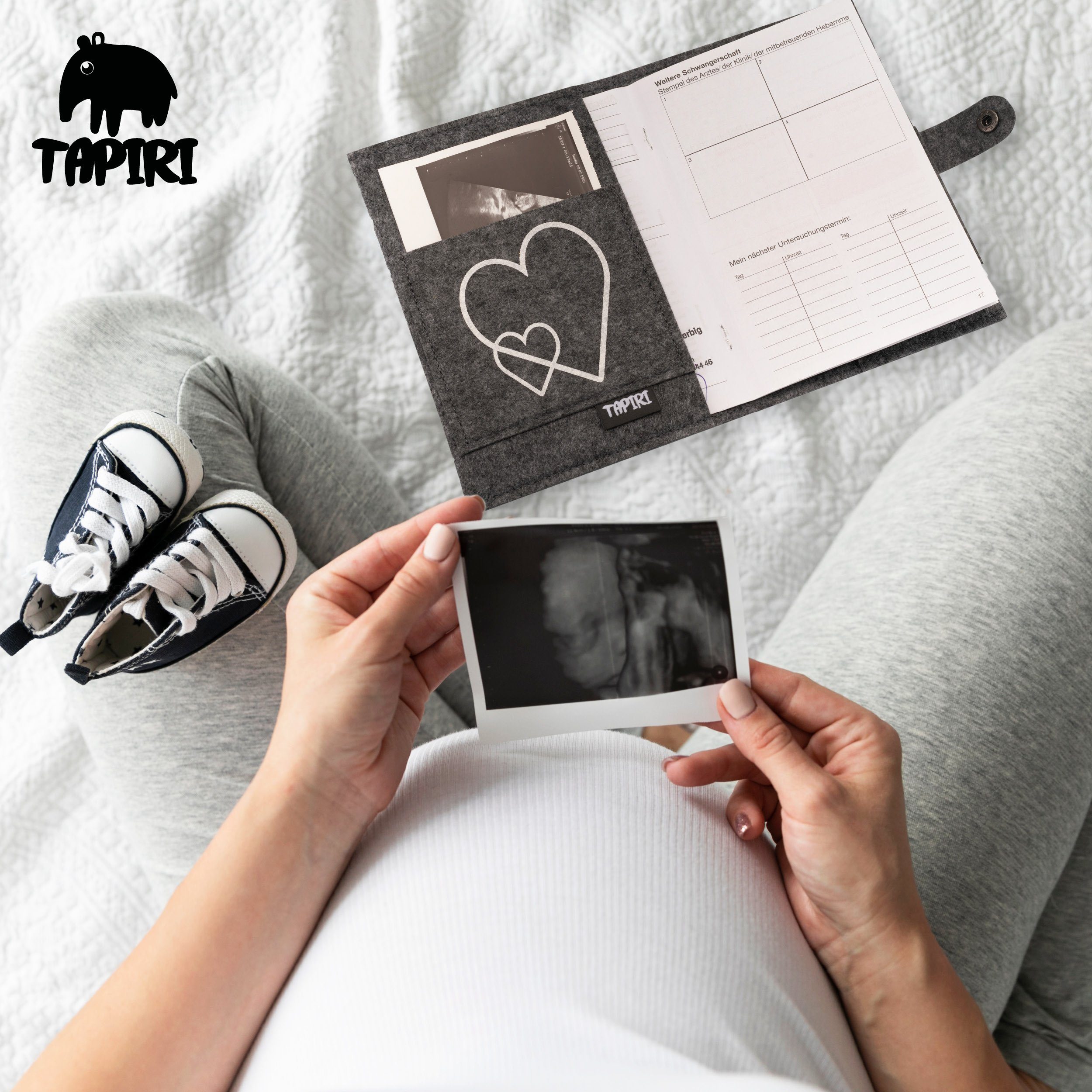 riijk Mutterpass-Hülle Mutterpasshülle, Platz für Mutterpass, Ultraschallbilder, Impfpass