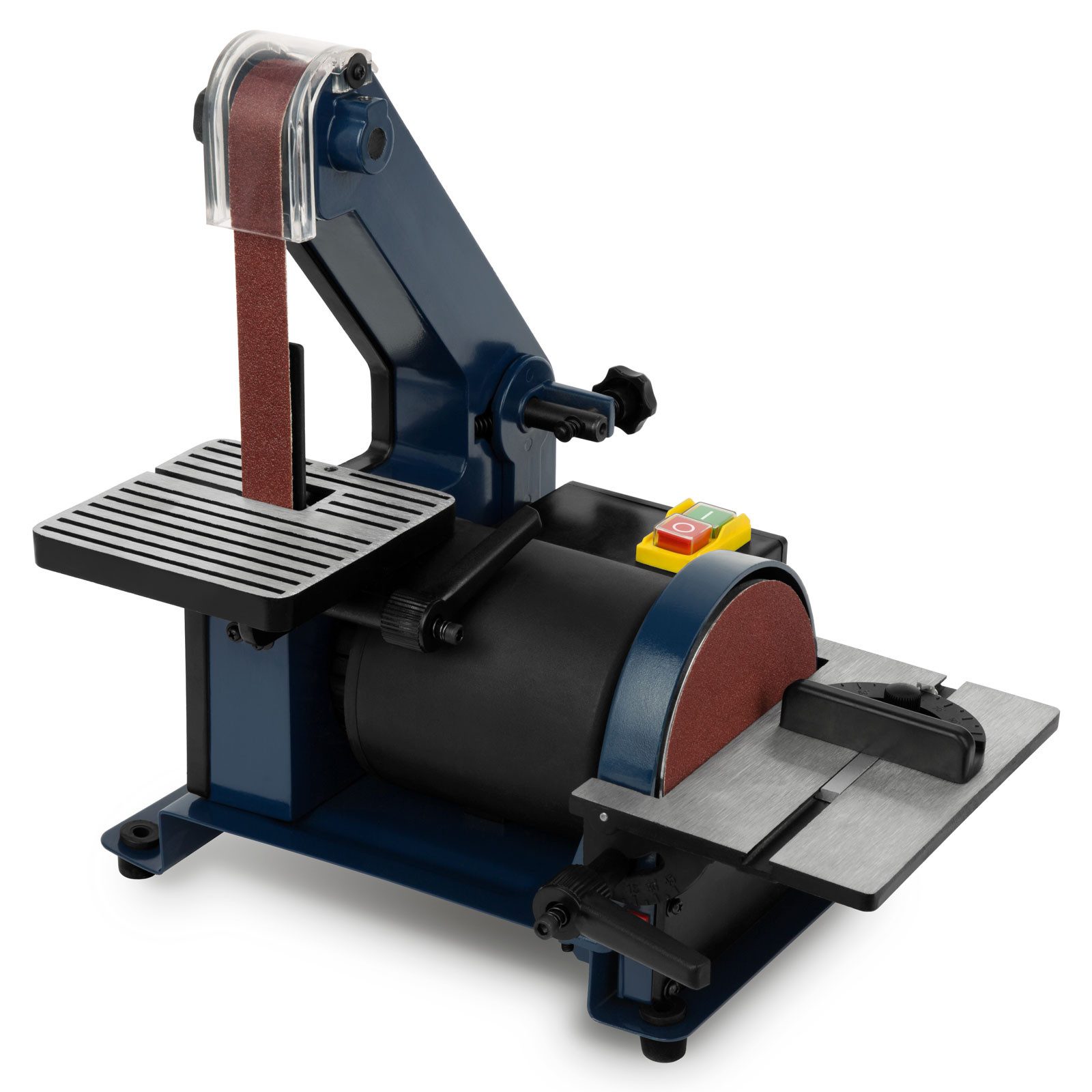 EBERTH Tellerschleifmaschine Bandschleifmaschine Bandschleifer Tellerschleifer Elektrisch 300W, Verstellbare Werkzeugauflage, Verstellbares Schleifband