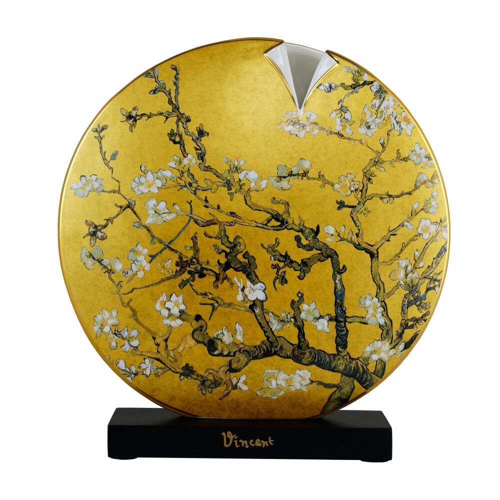 Goebel Dekovase Vincent van Gogh - Mandelbaum gold, mit Echtgoldauflage | Dekovasen