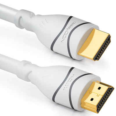 deleyCON »deleyCON 10m HDMI Kabel HDMI 2.0 kompatibel 4K UHD 2160p FULL HD 1080p 3D Weiß« HDMI-Kabel