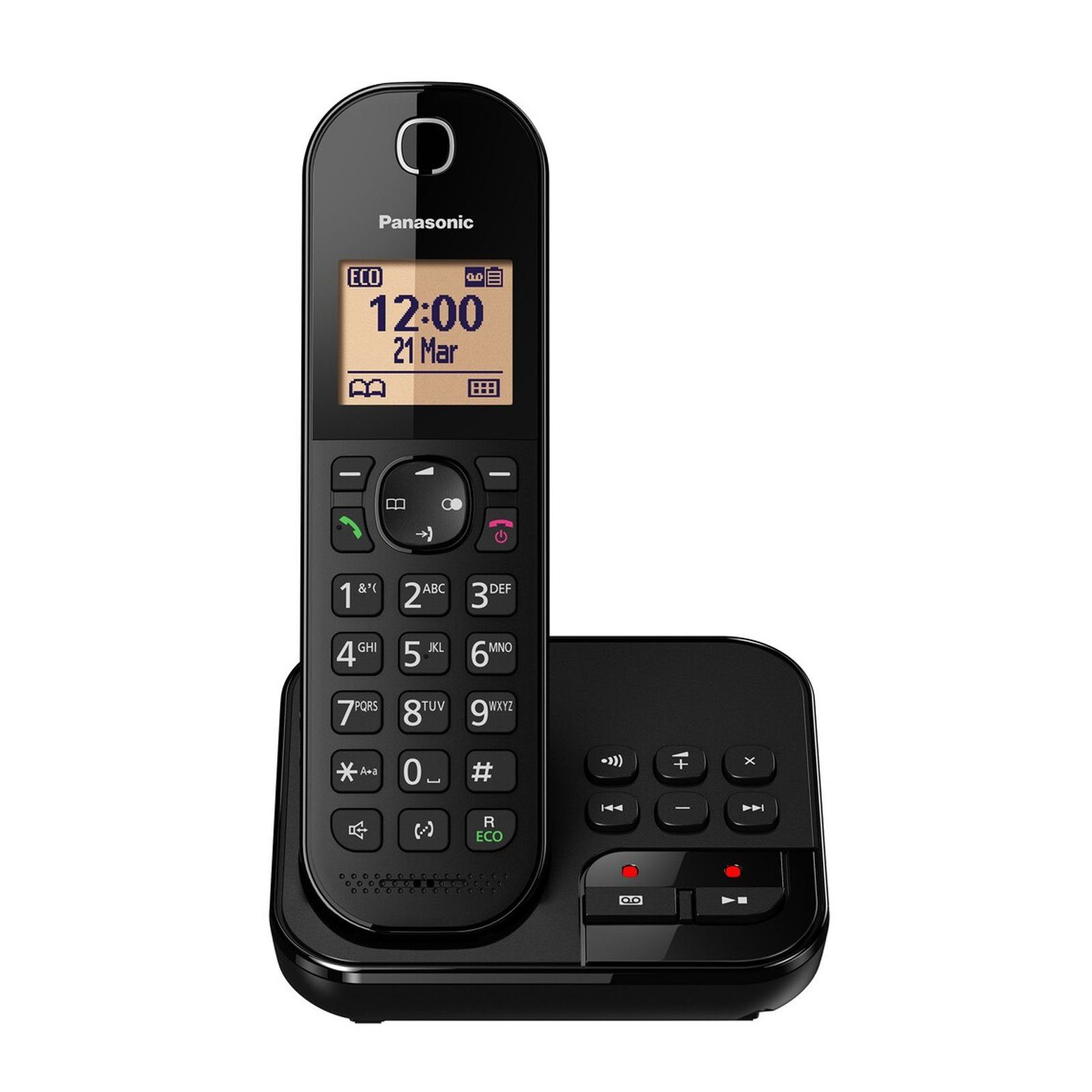 Weckfunktion, Schlummerfunktion Panasonic und Telefonbuch), (Anrufbeantworter, KX-TGC420GB mit Wochentageinstellung Rufsperre, Schnurloses DECT-Telefon Wecker