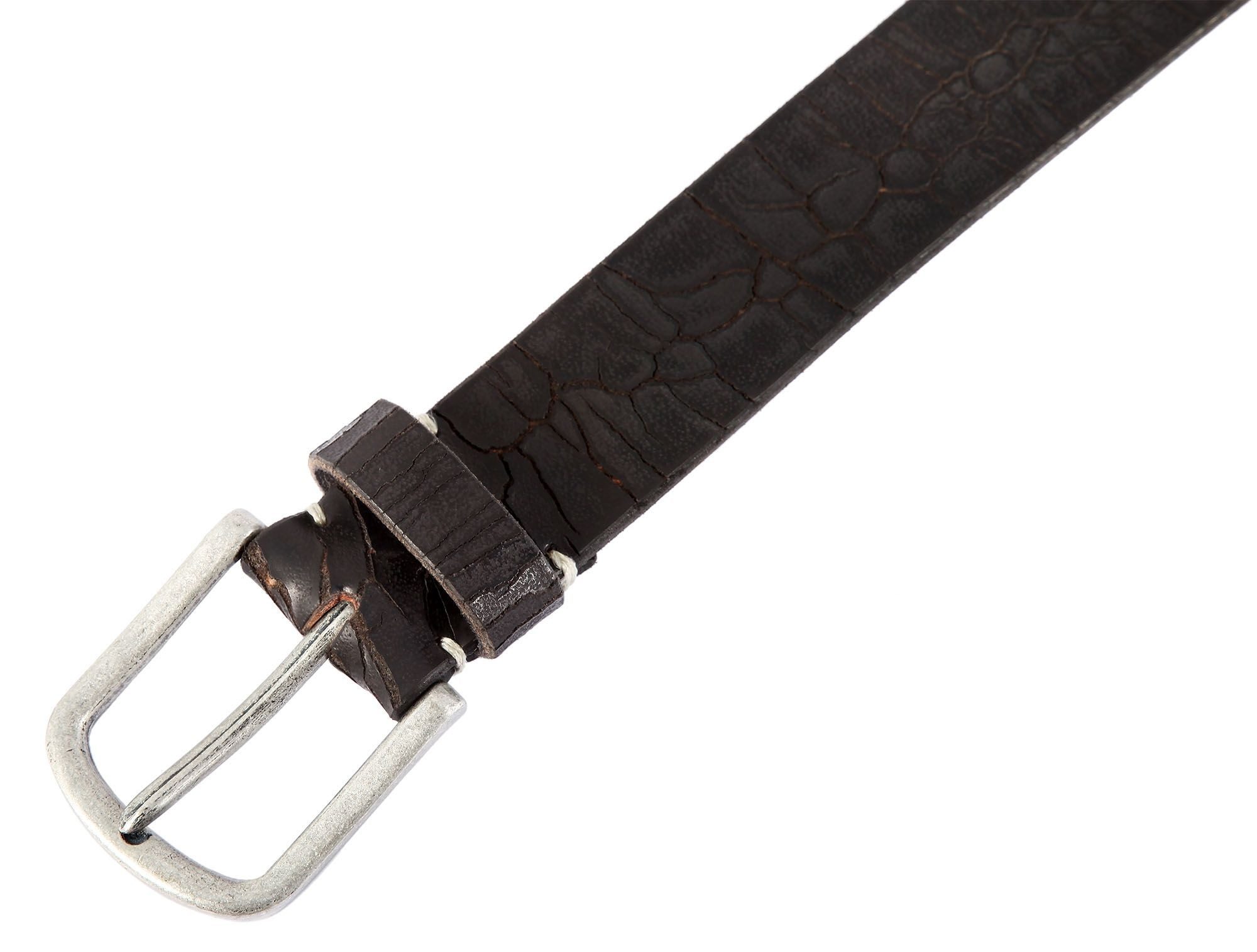 Leonardo Verrelli Ledergürtel 90 cm - 140 cm (Bundbreite) in Schwarz aus 100% Echtleder