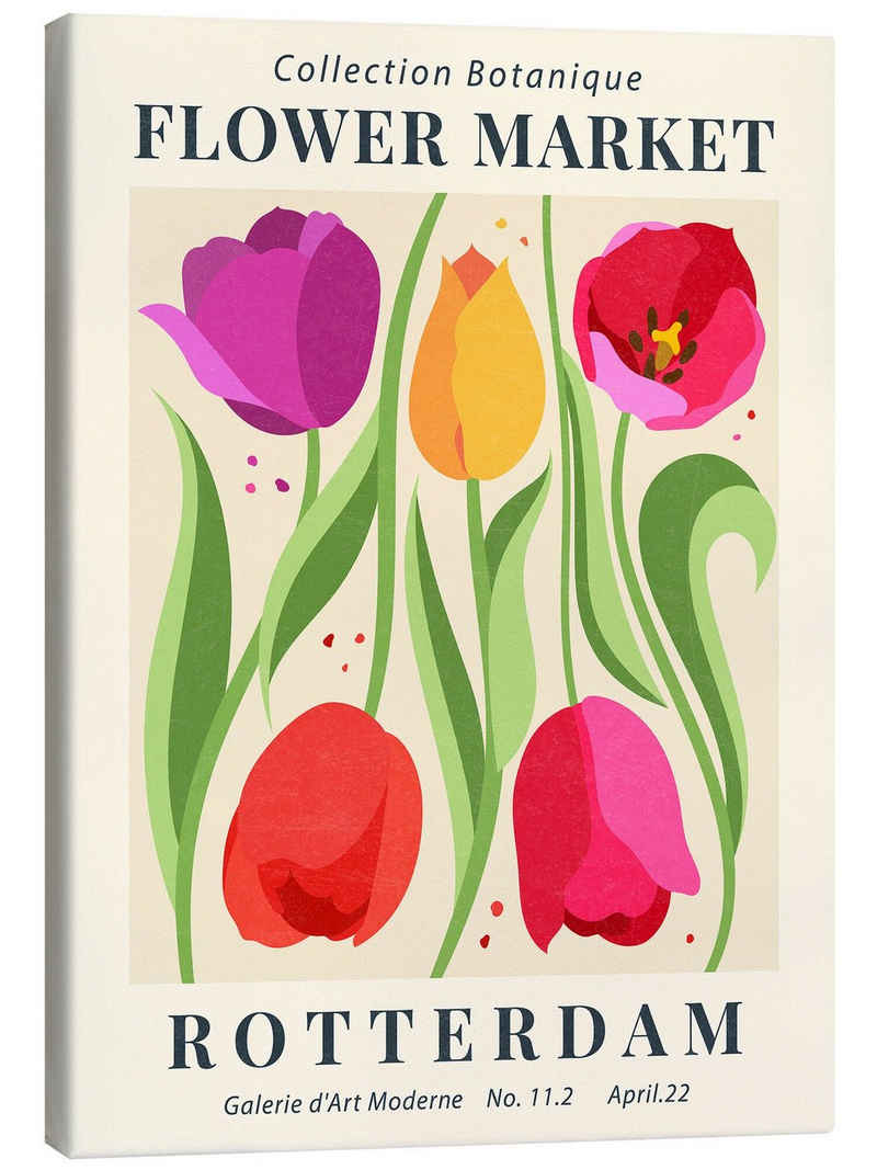 Posterlounge Leinwandbild TAlex, Flower Market Rotterdam, Modern Illustration