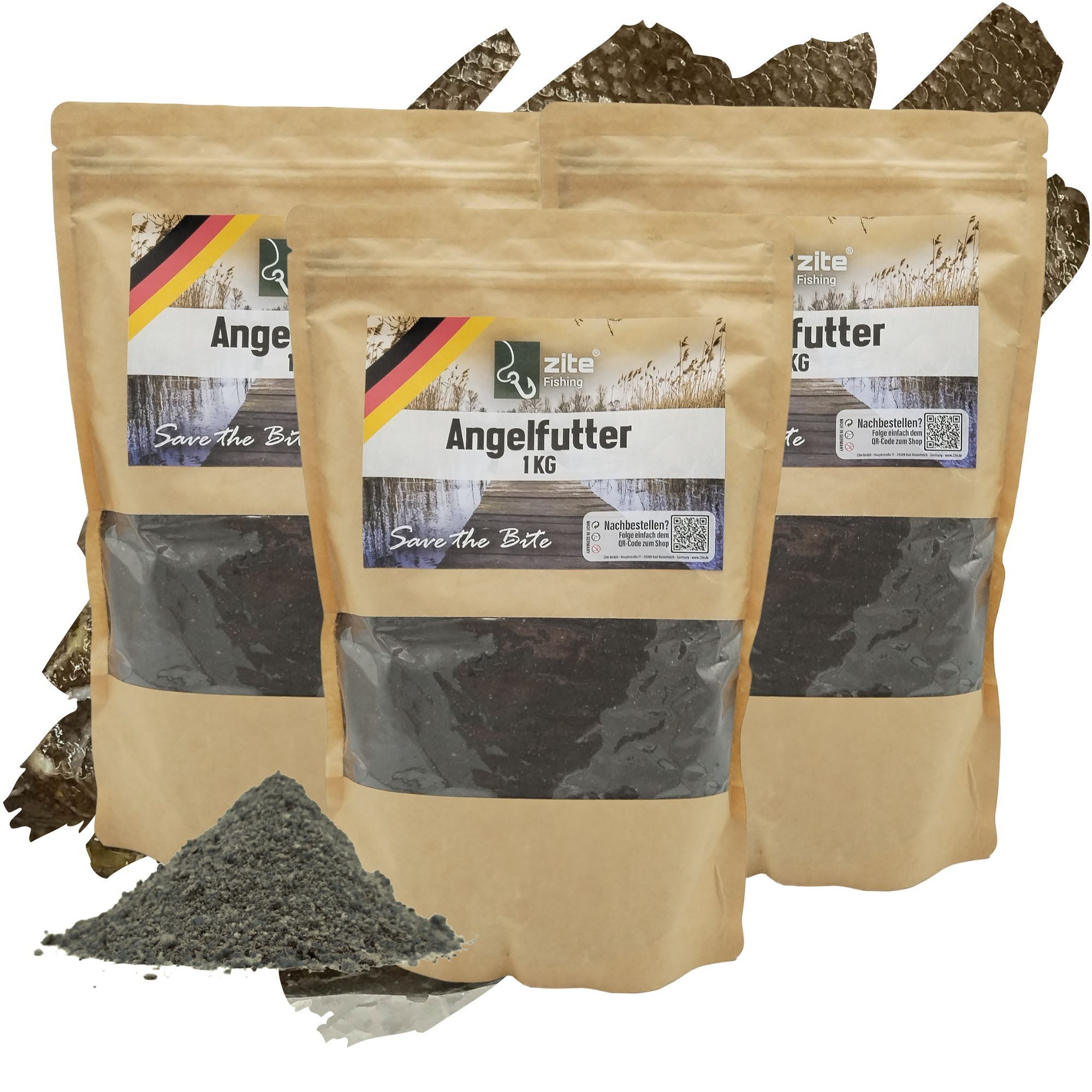 Kunstköder Grundfutter Set 3x1 kg Powerbait Angelfutter 7 Aromen Karpfenfutter