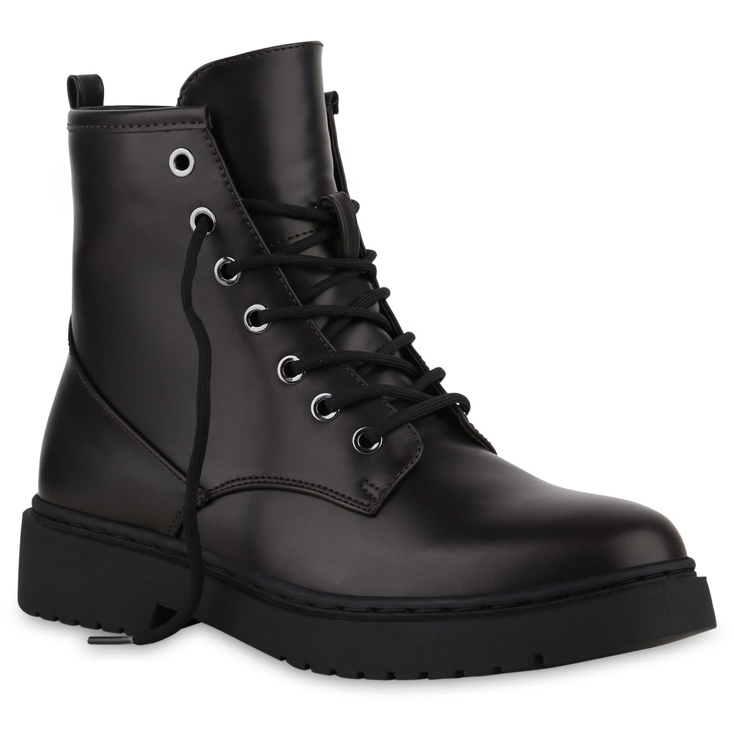 VAN HILL 841440 Schnürstiefelette Damen Schnürstiefeletten Stiefeletten Profil-Sohle Schnürer