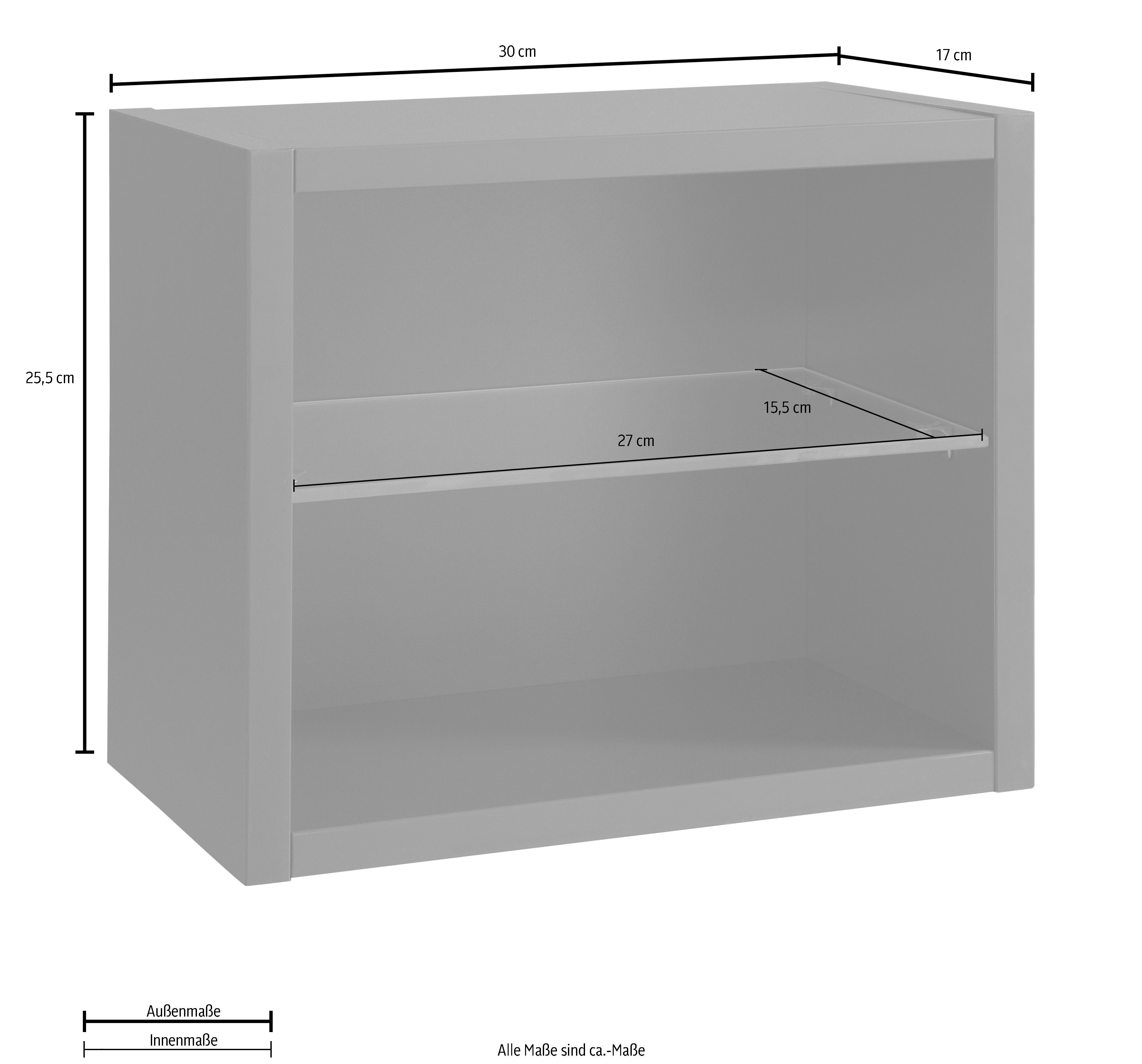 weiß Regalelement cm weiß glanz | für Hängeschrank, OPTIFIT Napoli, Breite 30