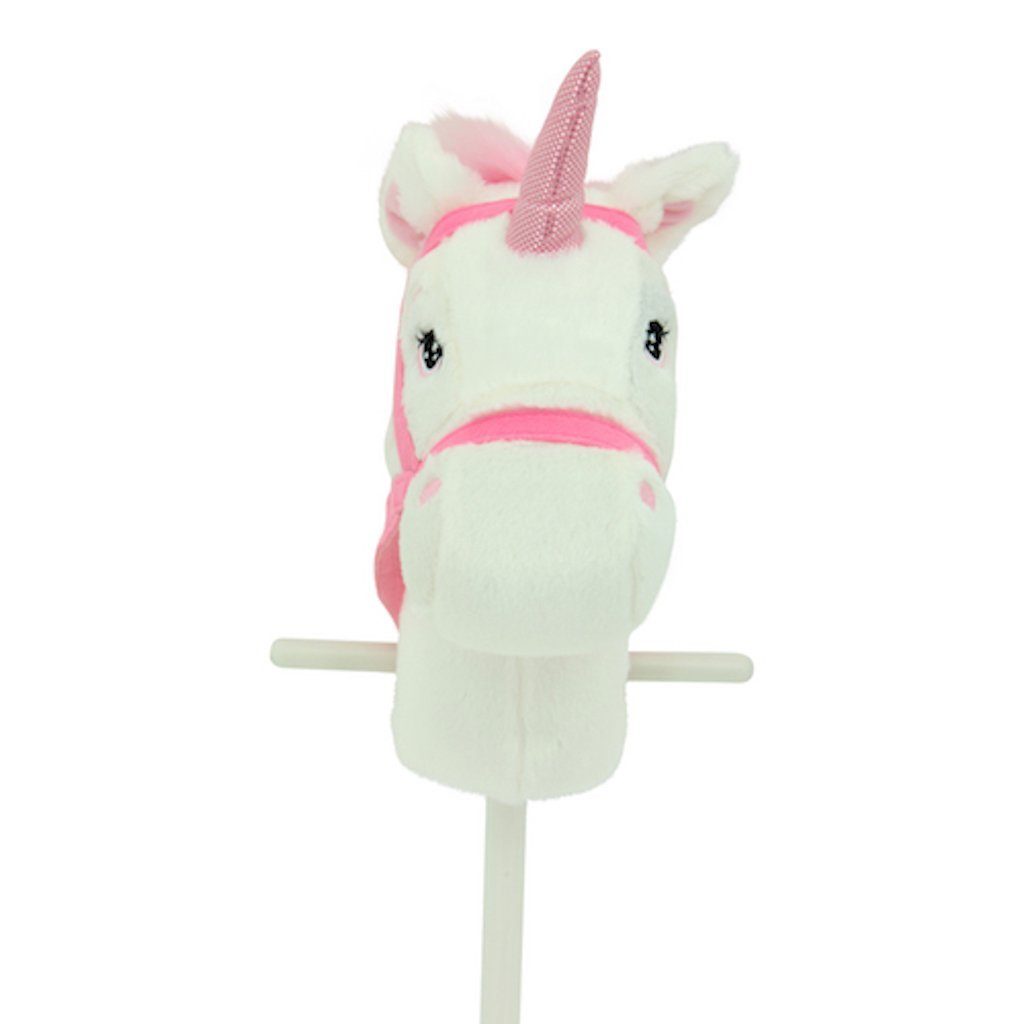 Sweety-Toys Steckenpferd Sweety Toys 10554 Einhorn Steckenpferd weiss mit zwei Soundfunktionen, mit Sound