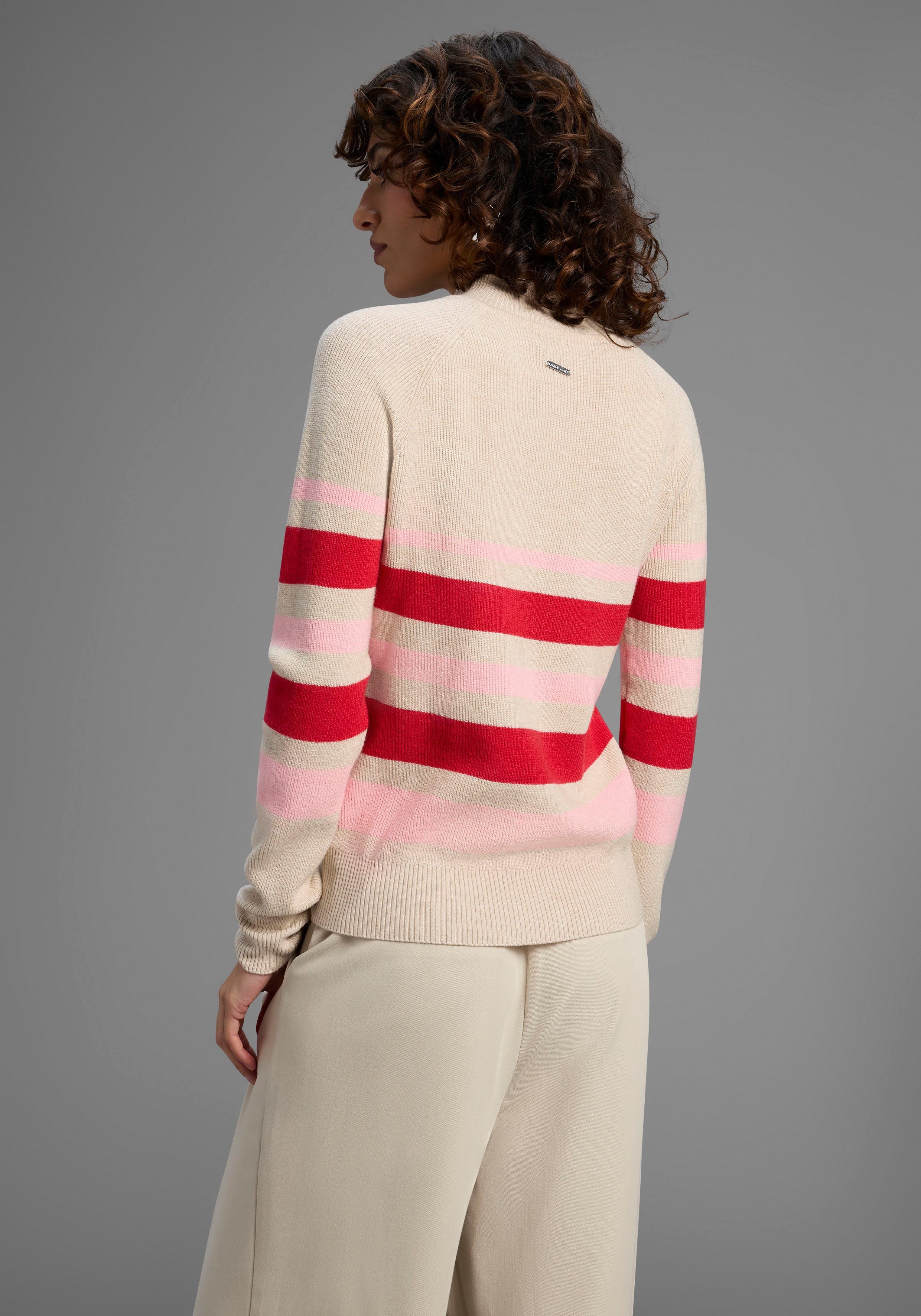 Laura Scott Strickpullover Winterstrick mit trendy Streifendesign und Knöpf günstig online kaufen