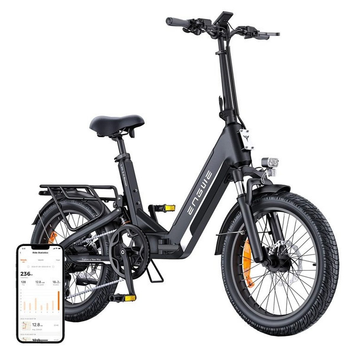 ENGWE Jugendfahrrad ENGWE L20 3.0 BOOST 250 W 20-Zoll-Elektrofahrrad (schwarz)