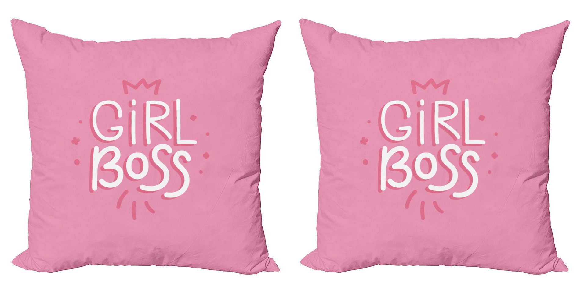 Kissenbezüge Modern Accent Doppelseitiger Digitaldruck, Abakuhaus (2 Stück), Mädchen Boss Feminine Pinkish Konzept | Kissenbezüge