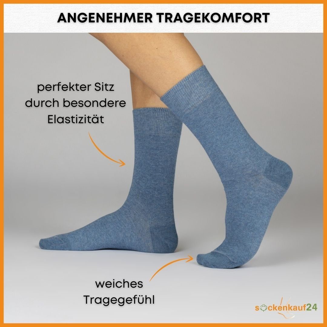 sockenkauf24 Socken 10 Komfortbund 39-42) Herren mit (Basicline) WP (Jeans, Baumwolle Socken 70201T Socken Paar - & Business Damen