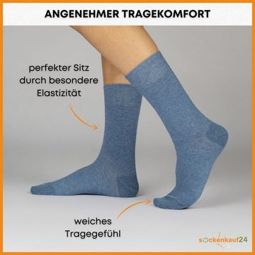 sockenkauf24 Socken 10 Paar Damen & Herren Socken Business Socken Baumwolle (Jeans, 35-38) mit Komfortbund (Basicline) - 70201T