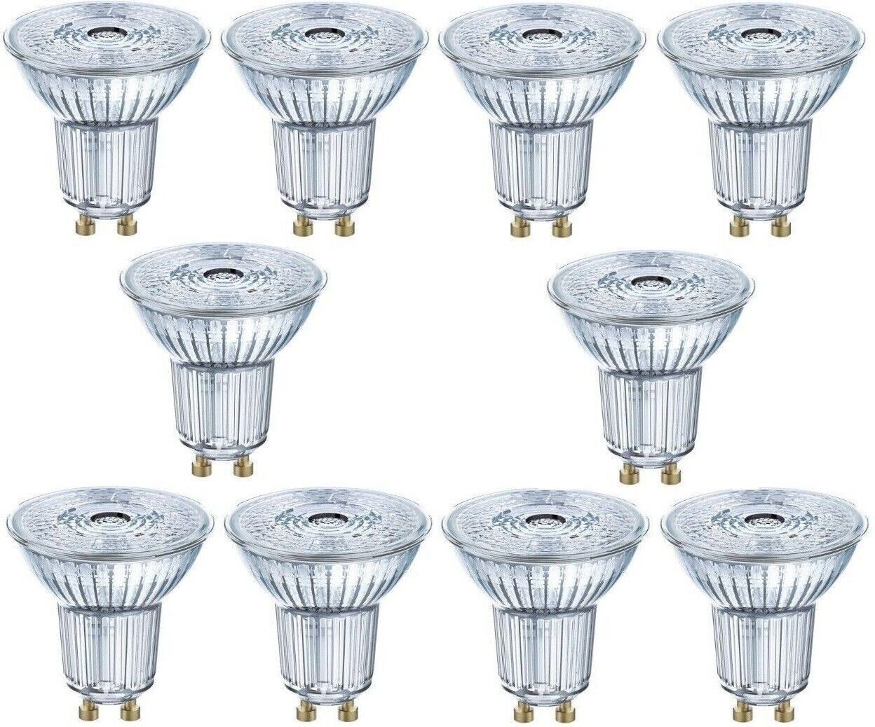 Osram LED Einbaustrahler GU10 Leuchtmittel Spot PAR16 Reflektor Lampe 35W Dimmbar 36° [10er], LED fest integriert, Kaltweiss, 230lm, 4000K, 25000 Std