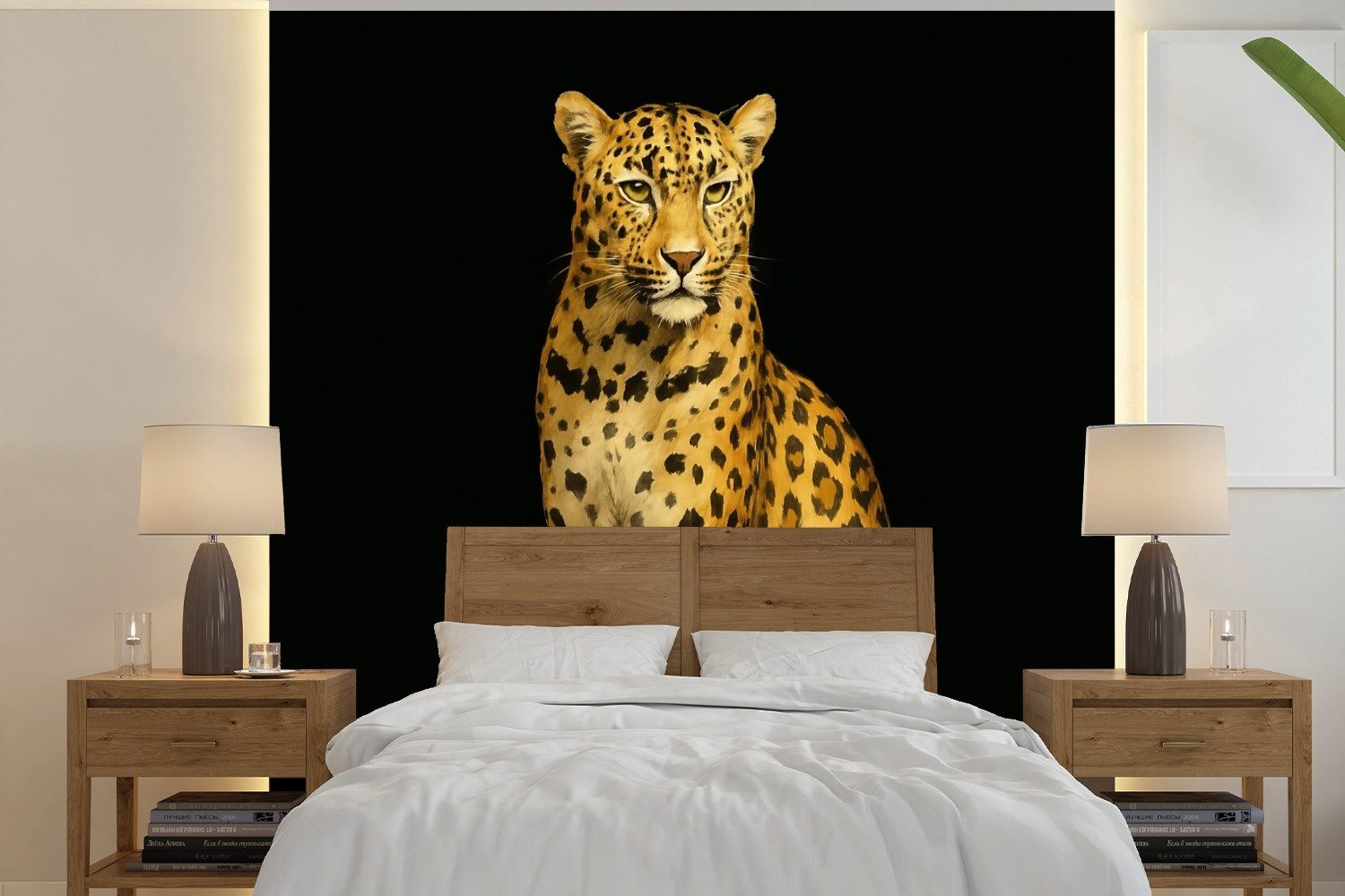 MuchoWow Fototapete Panther - Realistisch - Braun, Matt, bedruckt, Vliestapete für Wohnzimmer Schlafzimmer Küche, Fototapete, 220x220 cm
